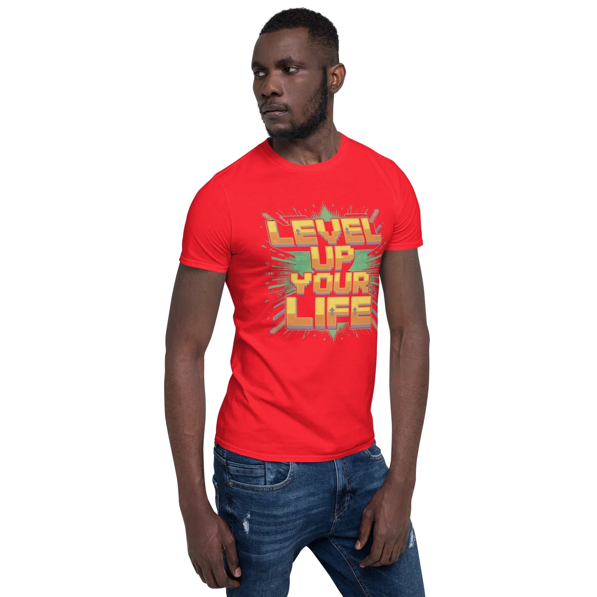 Level Up Your Life T-Shirt – Retro Gaming Pixel Art Tee - RaZits