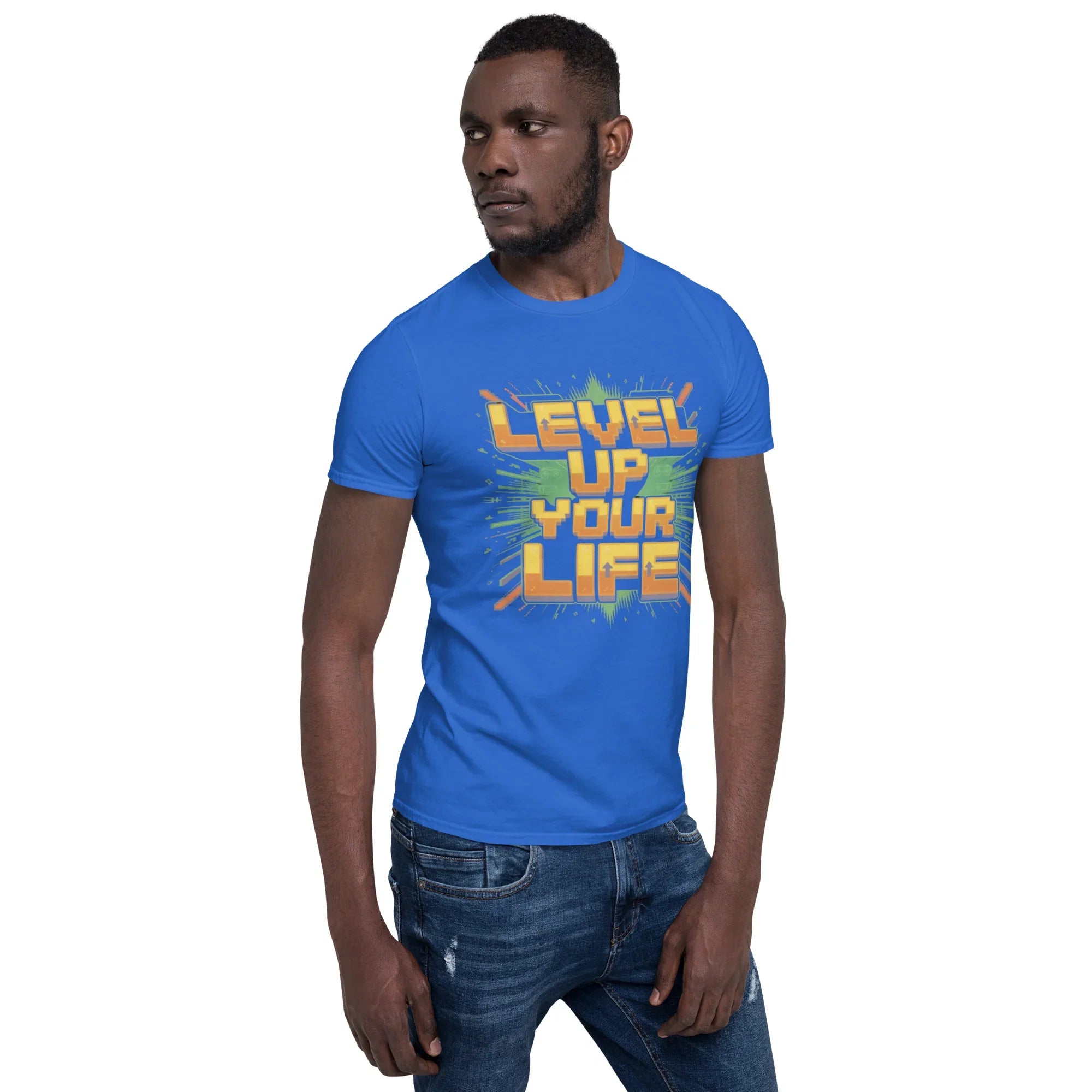 Level Up Your Life T-Shirt – Retro Gaming Pixel Art Tee - RaZits