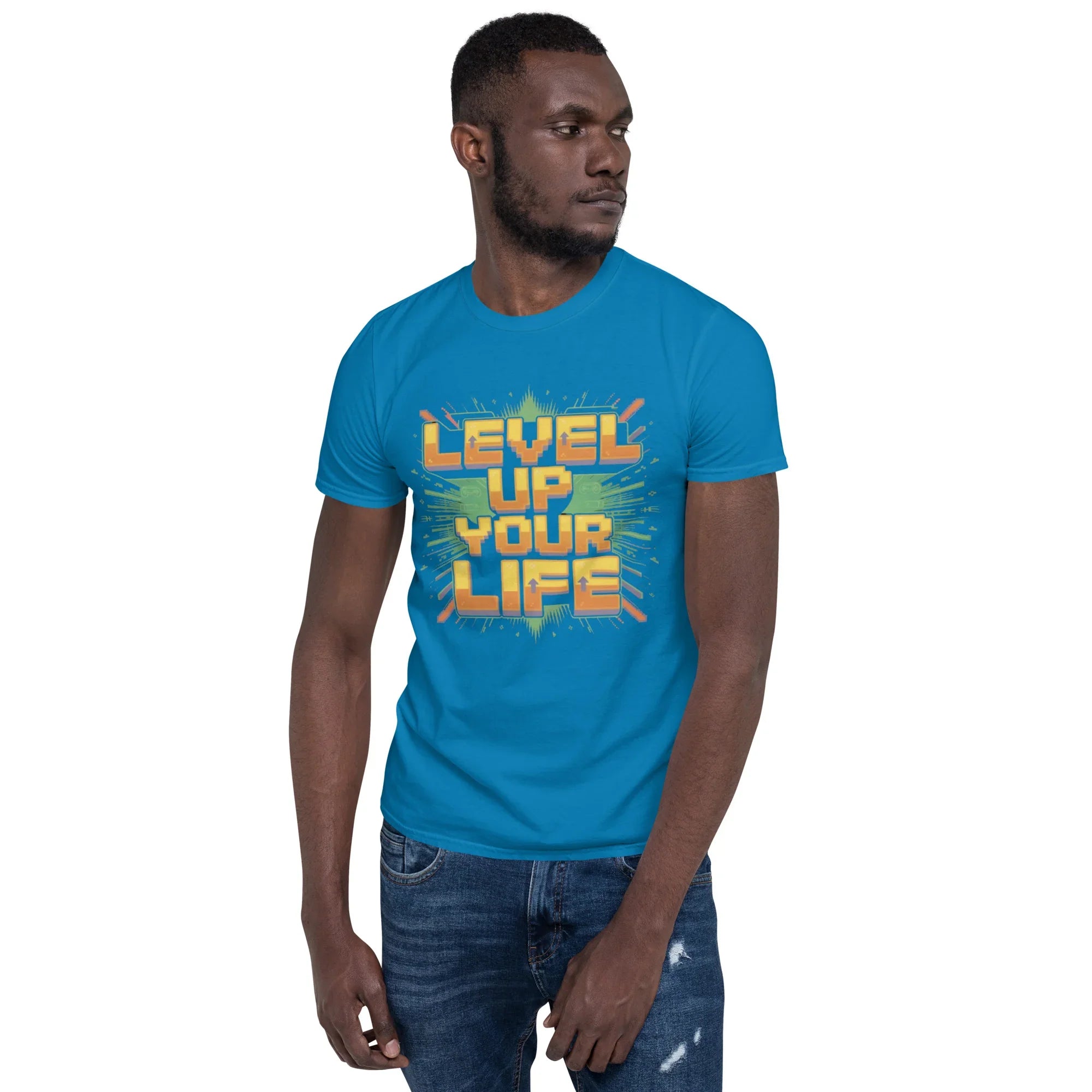 Level Up Your Life T-Shirt – Retro Gaming Pixel Art Tee - RaZits