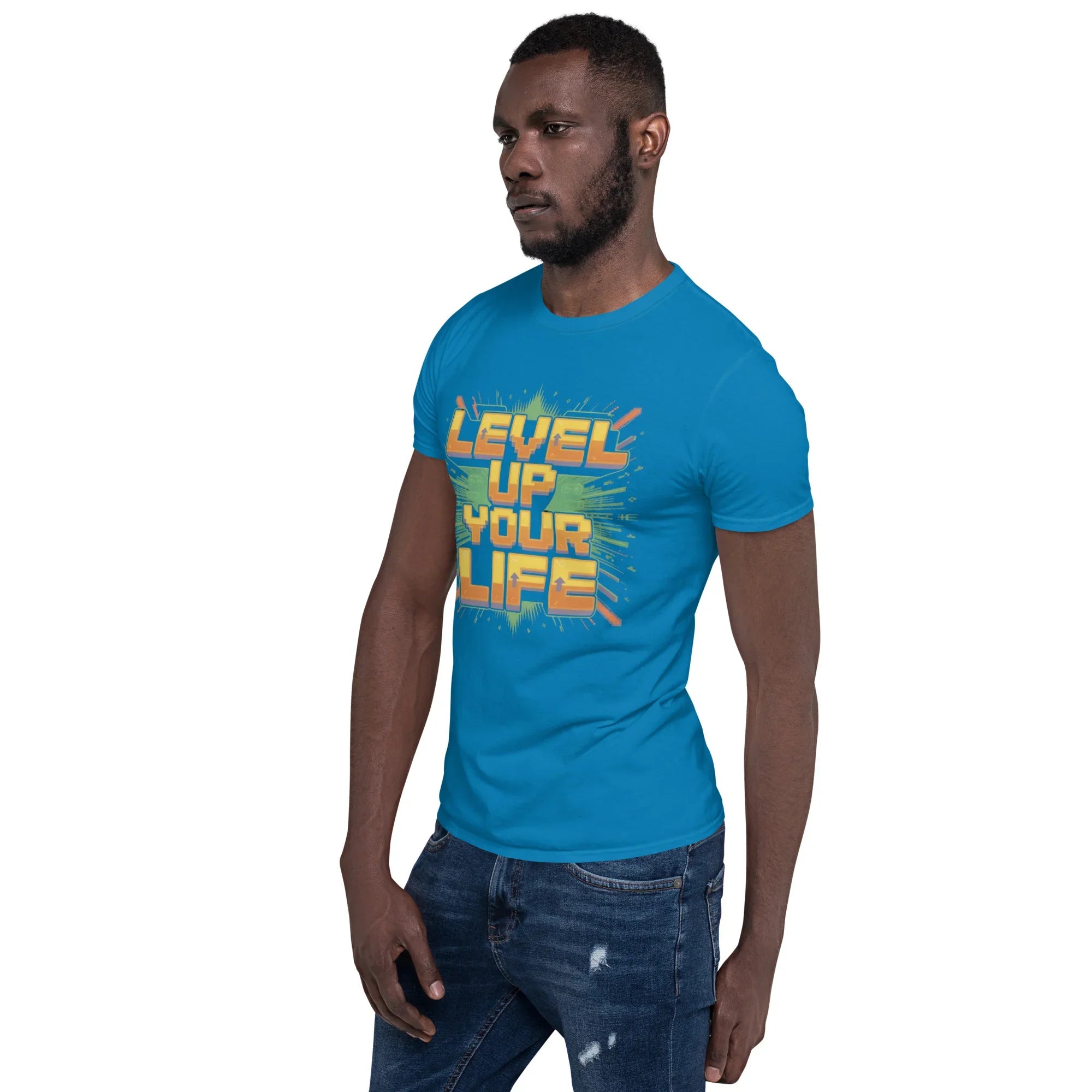 Level Up Your Life T-Shirt – Retro Gaming Pixel Art Tee - RaZits