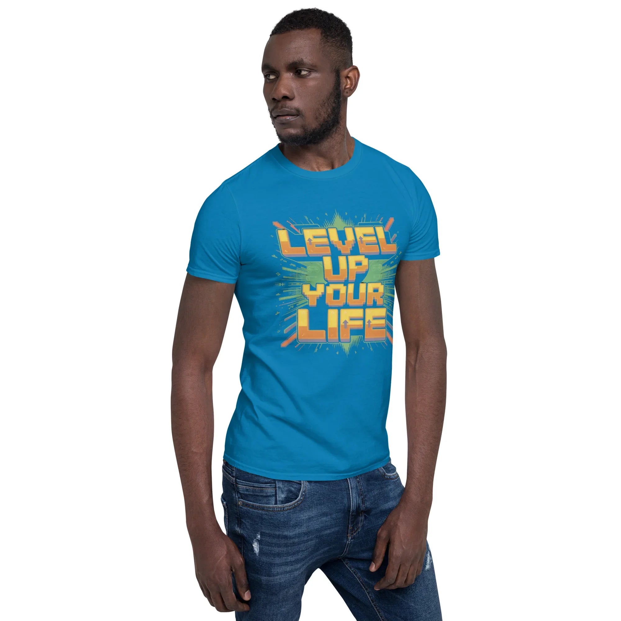 Level Up Your Life T-Shirt – Retro Gaming Pixel Art Tee - RaZits