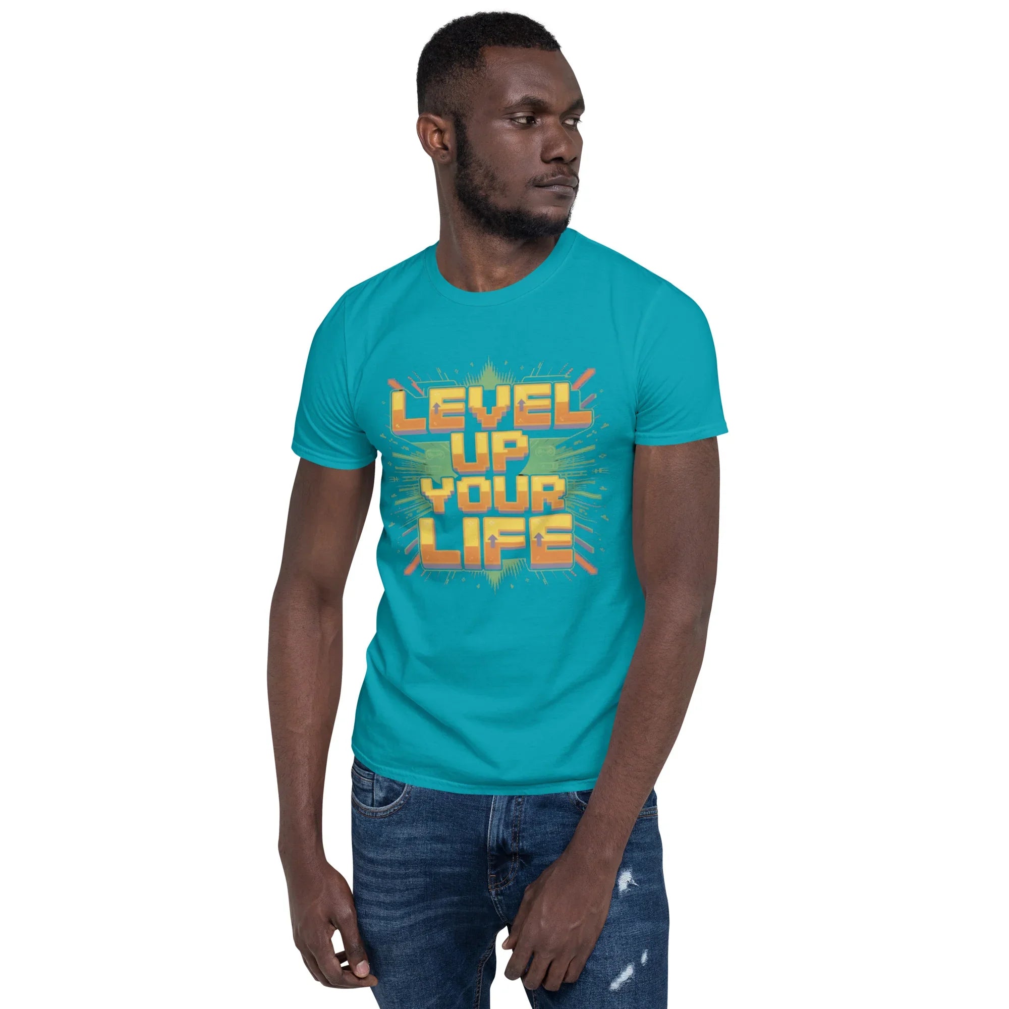 Level Up Your Life T-Shirt – Retro Gaming Pixel Art Tee - RaZits