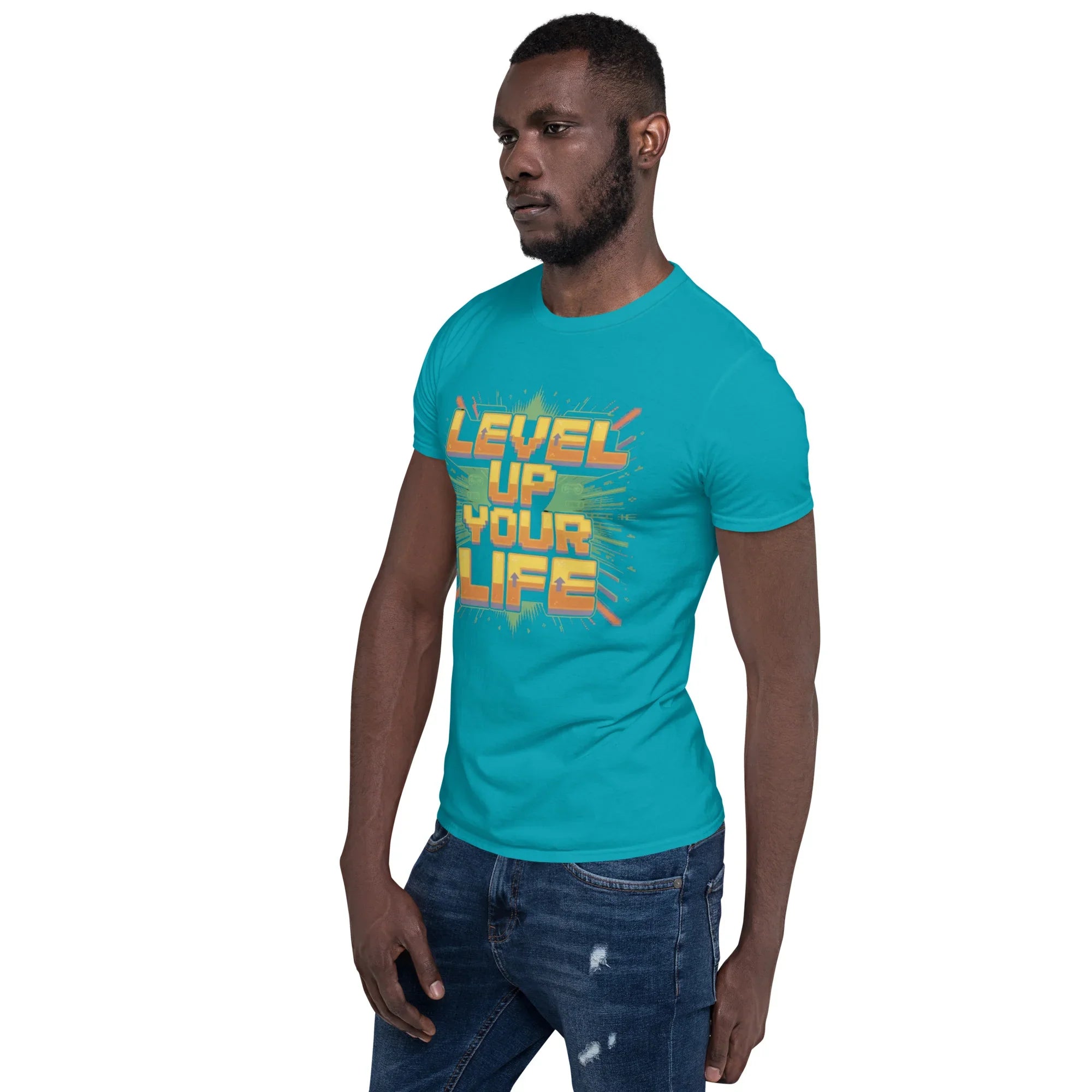 Level Up Your Life T-Shirt – Retro Gaming Pixel Art Tee - RaZits