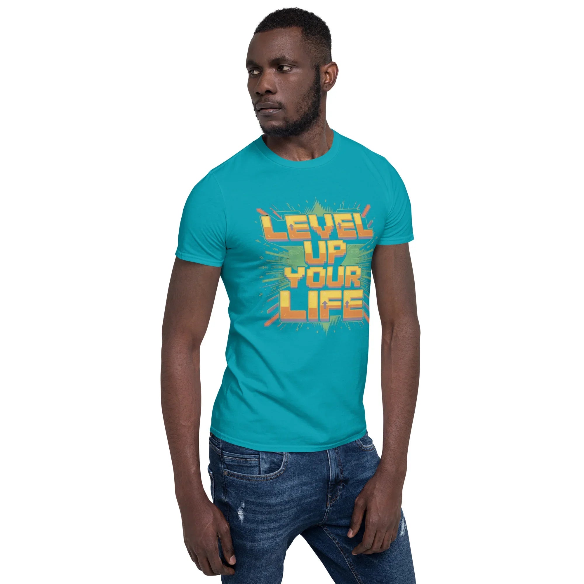 Level Up Your Life T-Shirt – Retro Gaming Pixel Art Tee - RaZits