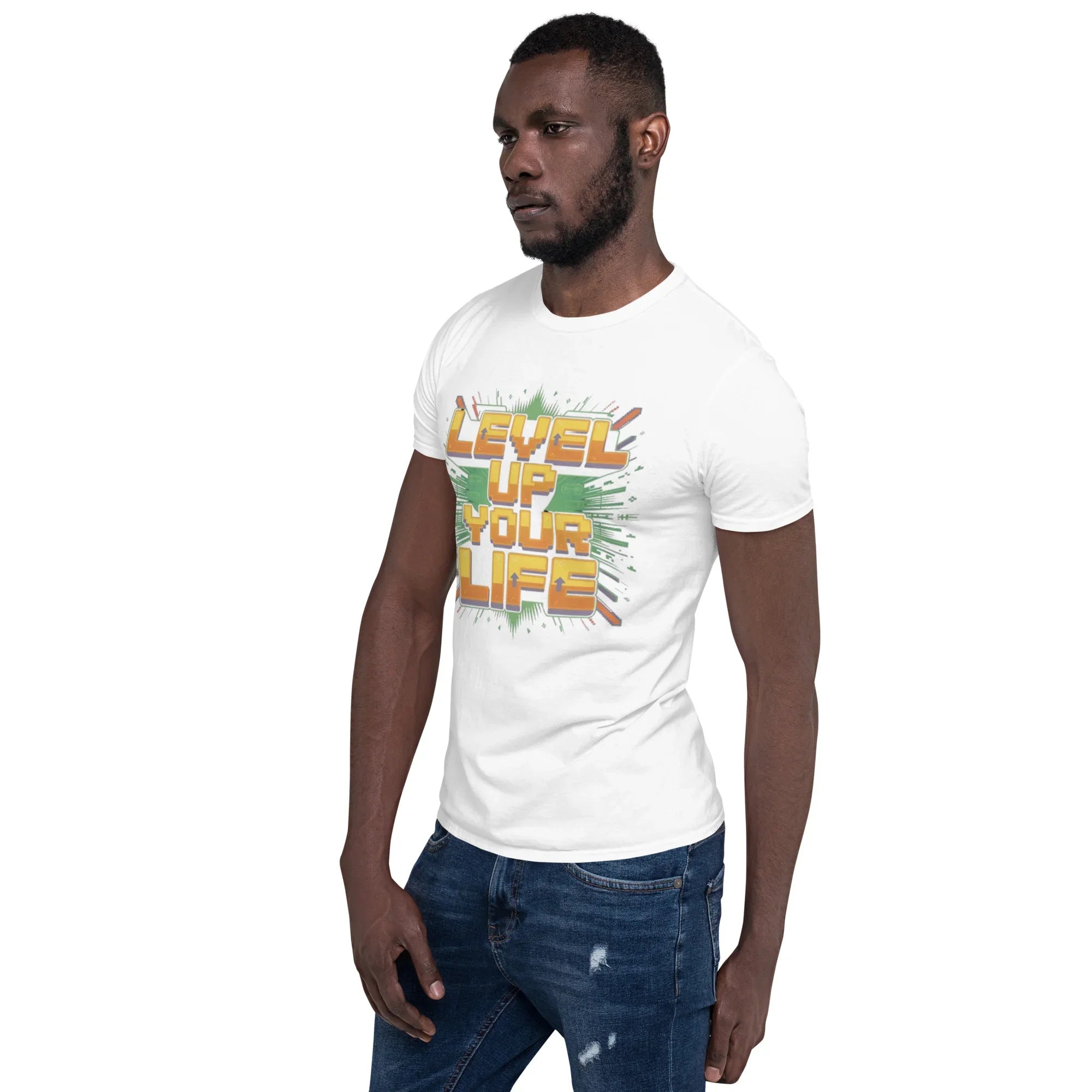 Level Up Your Life T-Shirt – Retro Gaming Pixel Art Tee - RaZits