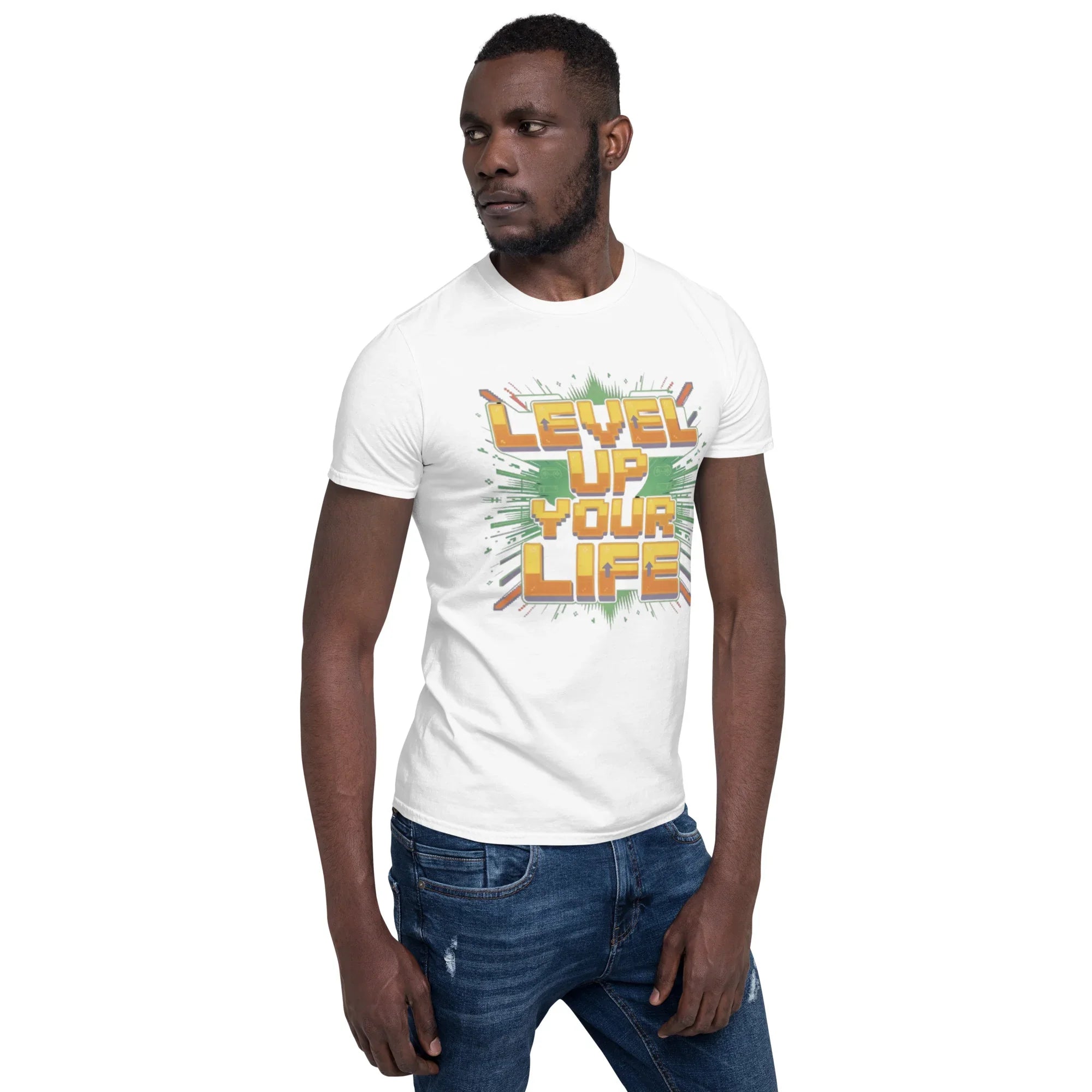 Level Up Your Life T-Shirt – Retro Gaming Pixel Art Tee - RaZits