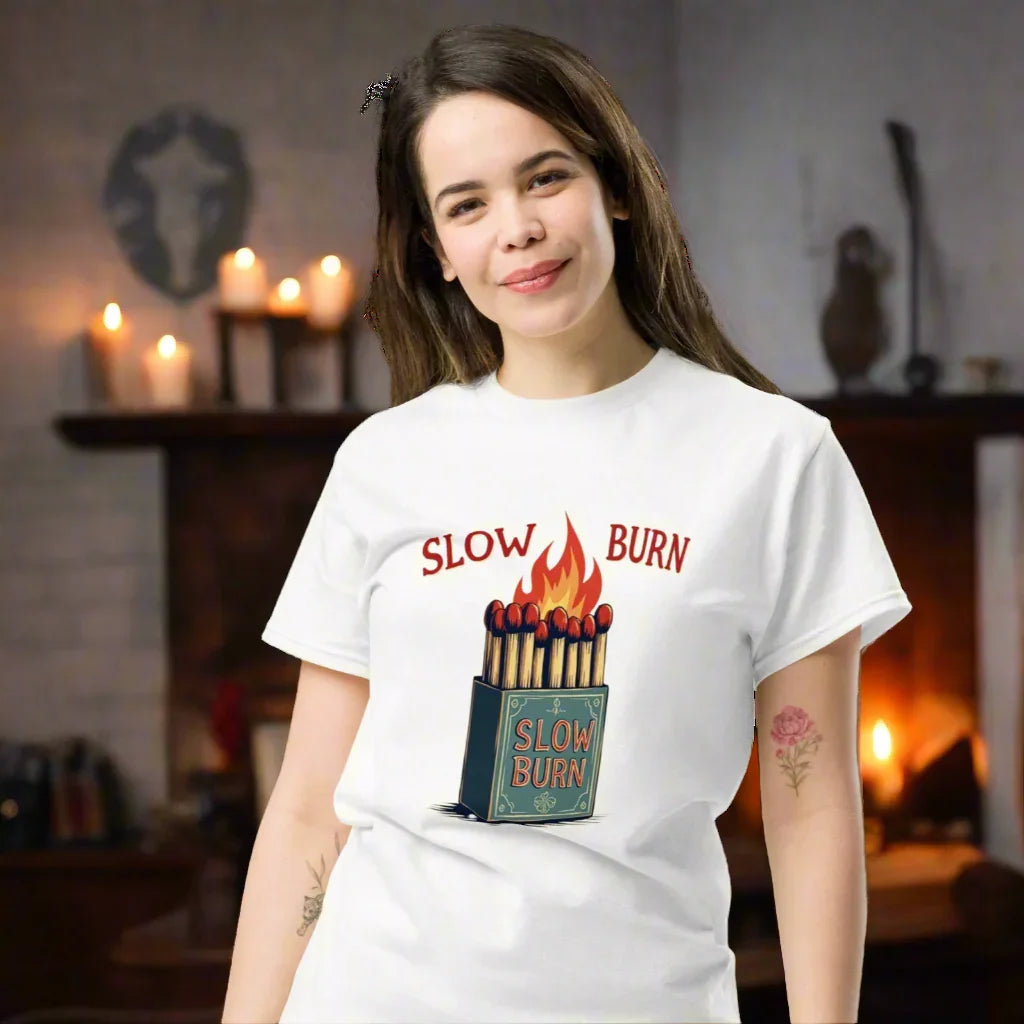 Slow Burn T-Shirt – Romance Book Lover Fire Design - RaZits