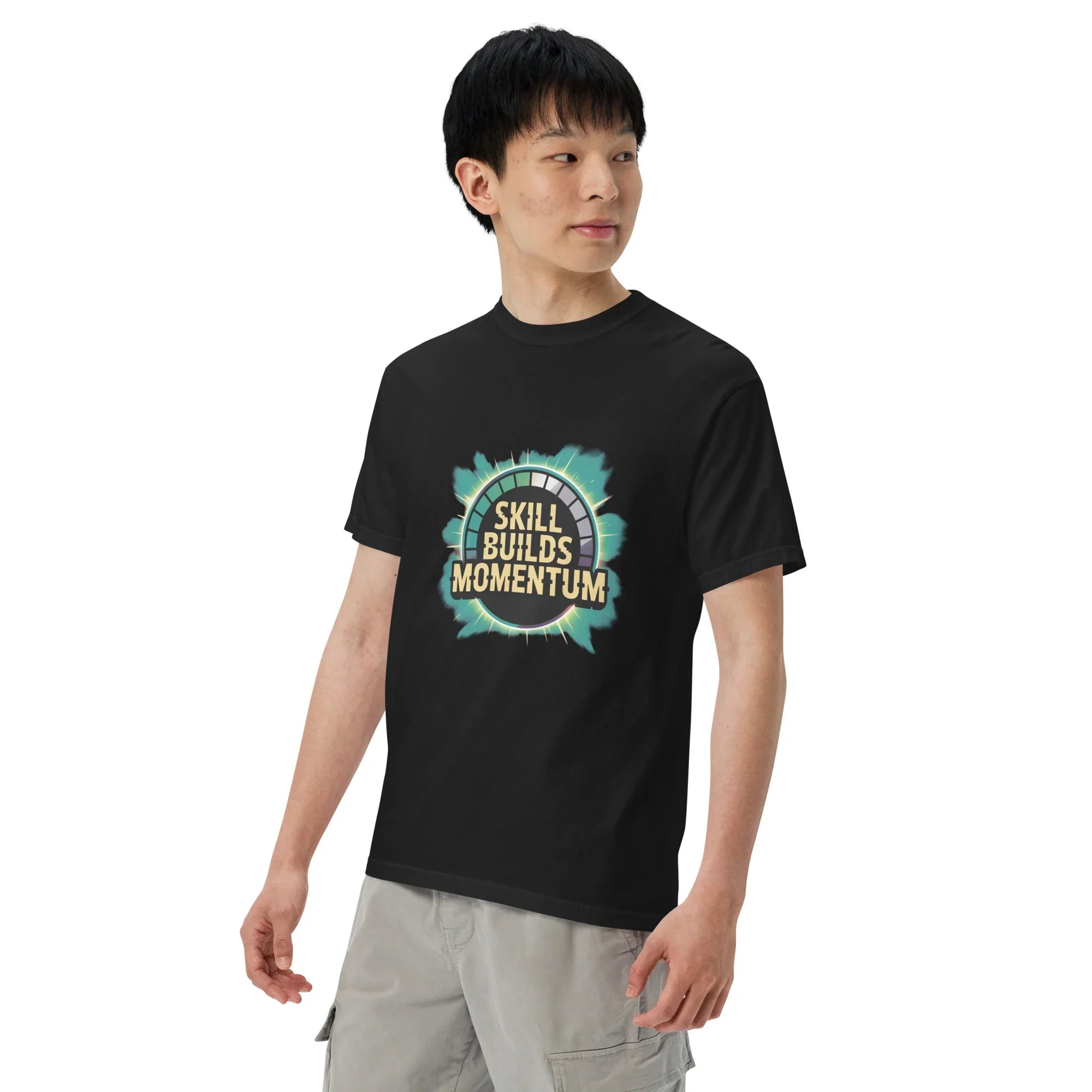 Skill Builds Momentum Fighting T-Shirt – Competitive 2D Fighter Apparel - RaZits