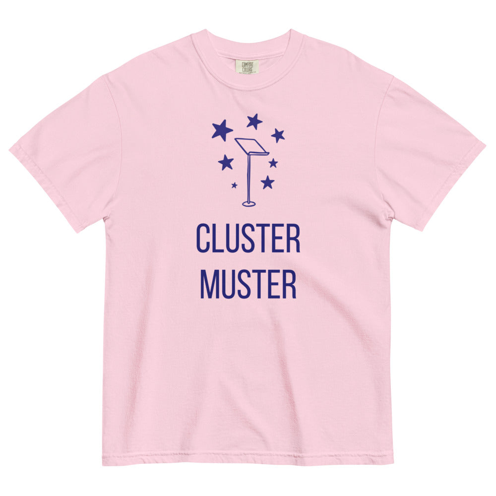 Blossom Cluster Muster star cluster tee laid flat, front view showing the full print