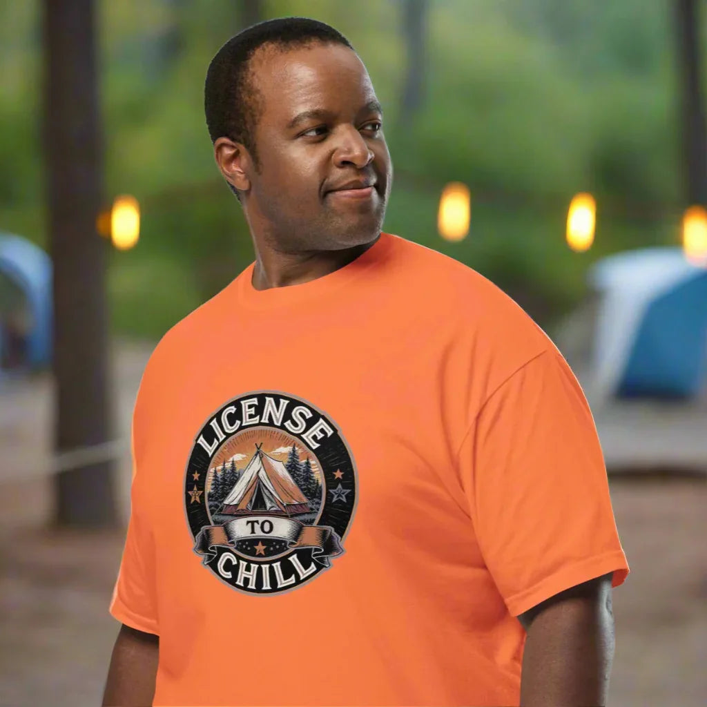 License to Chill Tee – Vintage Tent Graphic Camping Shirt - RaZits
