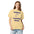 Woman wearing the Butter Pattern Learning Circle constellation shirt, front view