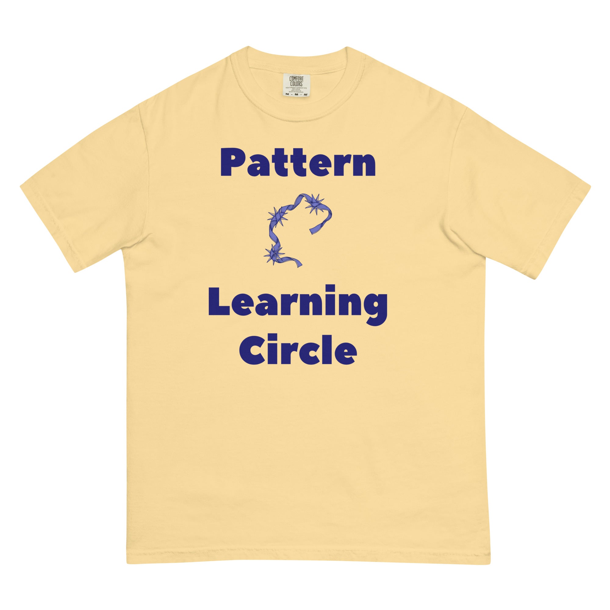Butter Pattern Learning Circle constellation tee laid flat, front view showing the full print