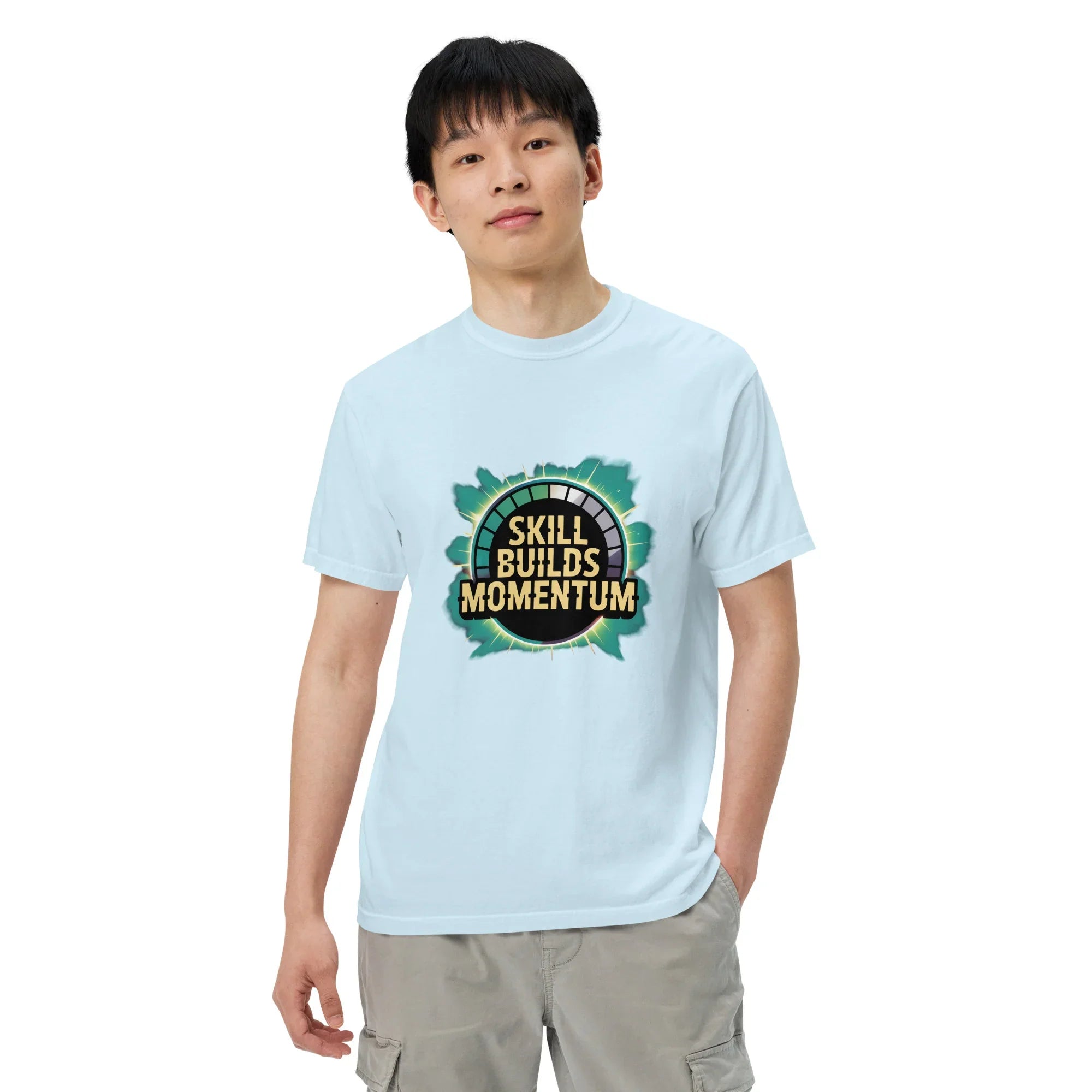 Skill Builds Momentum Fighting T-Shirt – Competitive 2D Fighter Apparel - RaZits