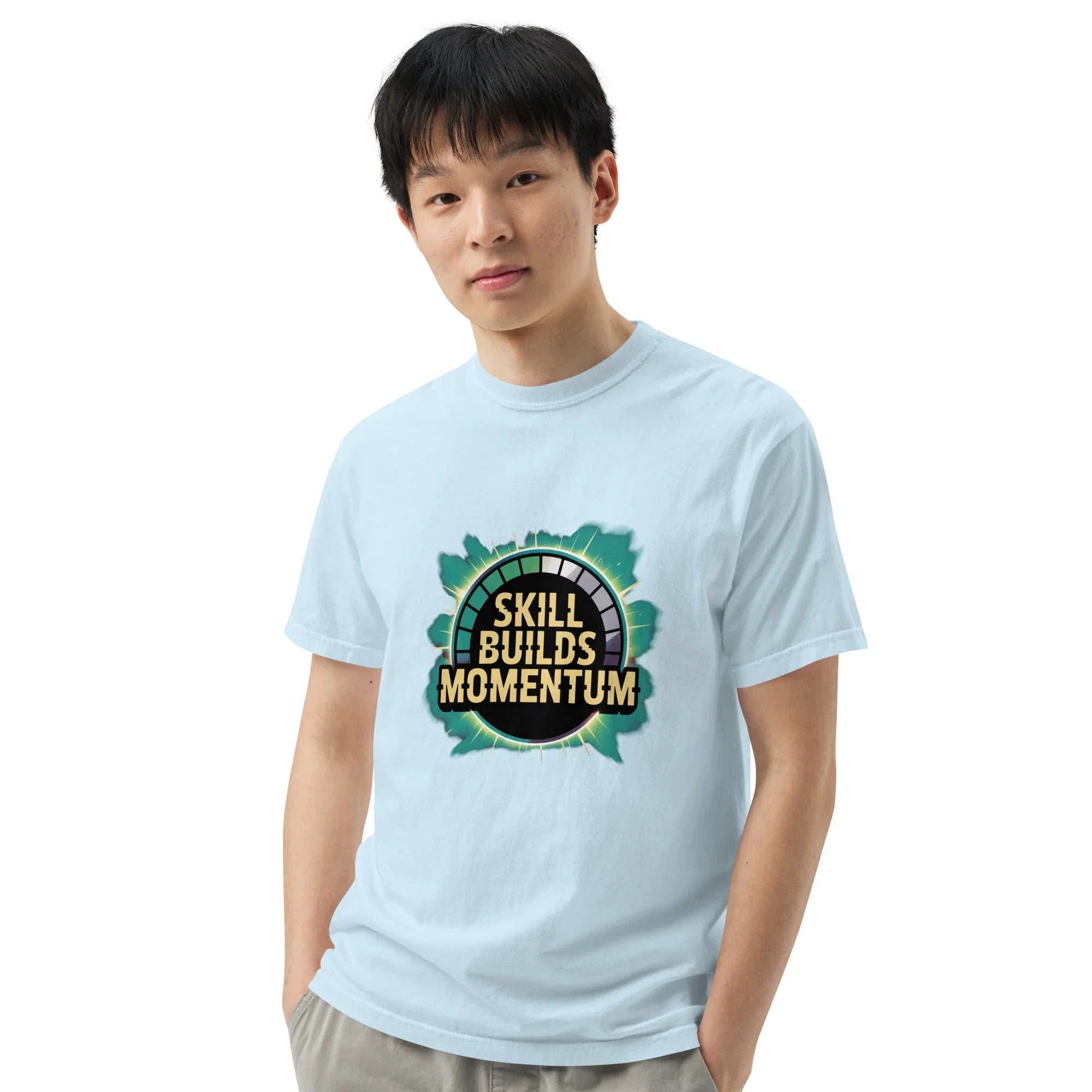 Skill Builds Momentum Fighting T-Shirt – Competitive 2D Fighter Apparel - RaZits