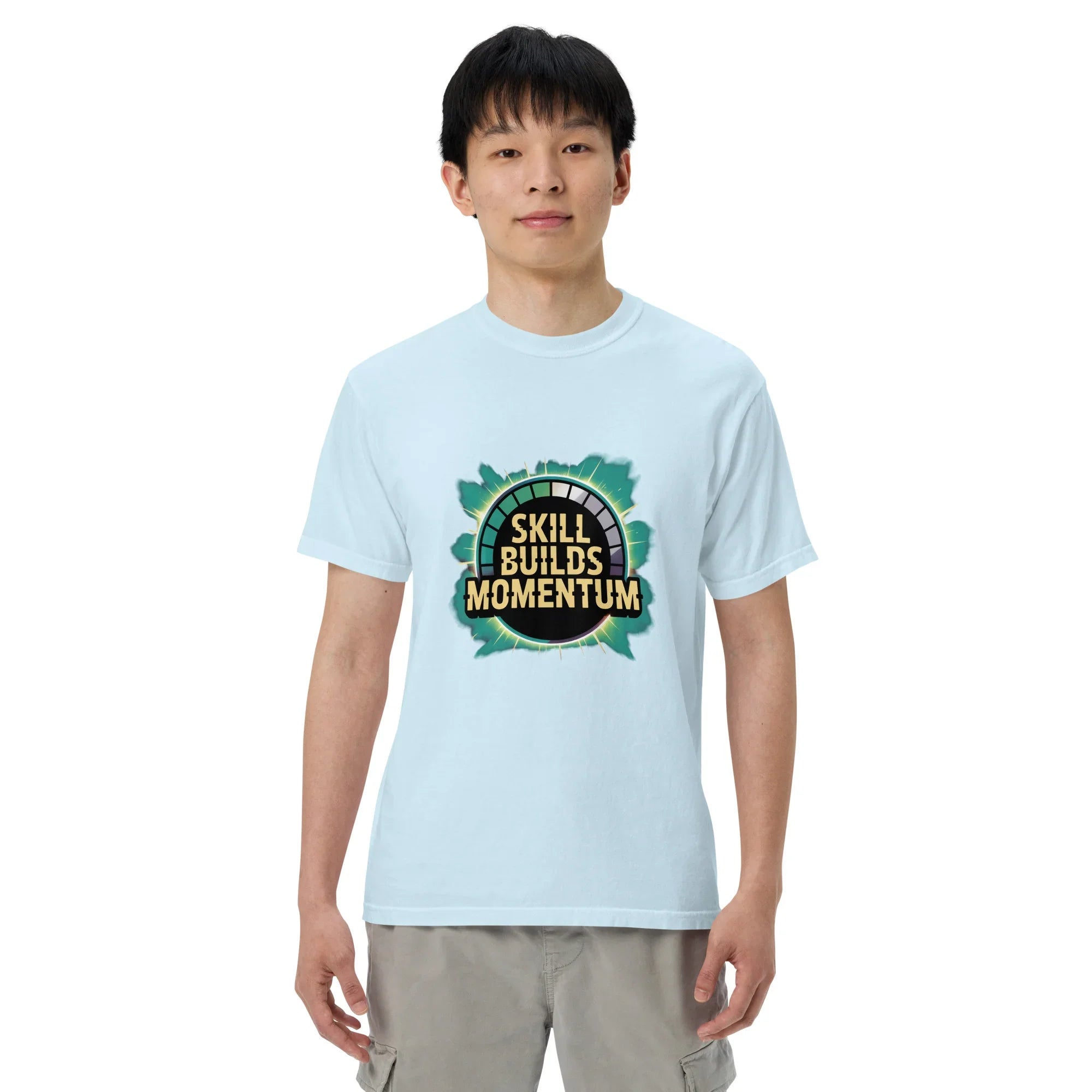 Skill Builds Momentum Fighting T-Shirt – Competitive 2D Fighter Apparel - RaZits