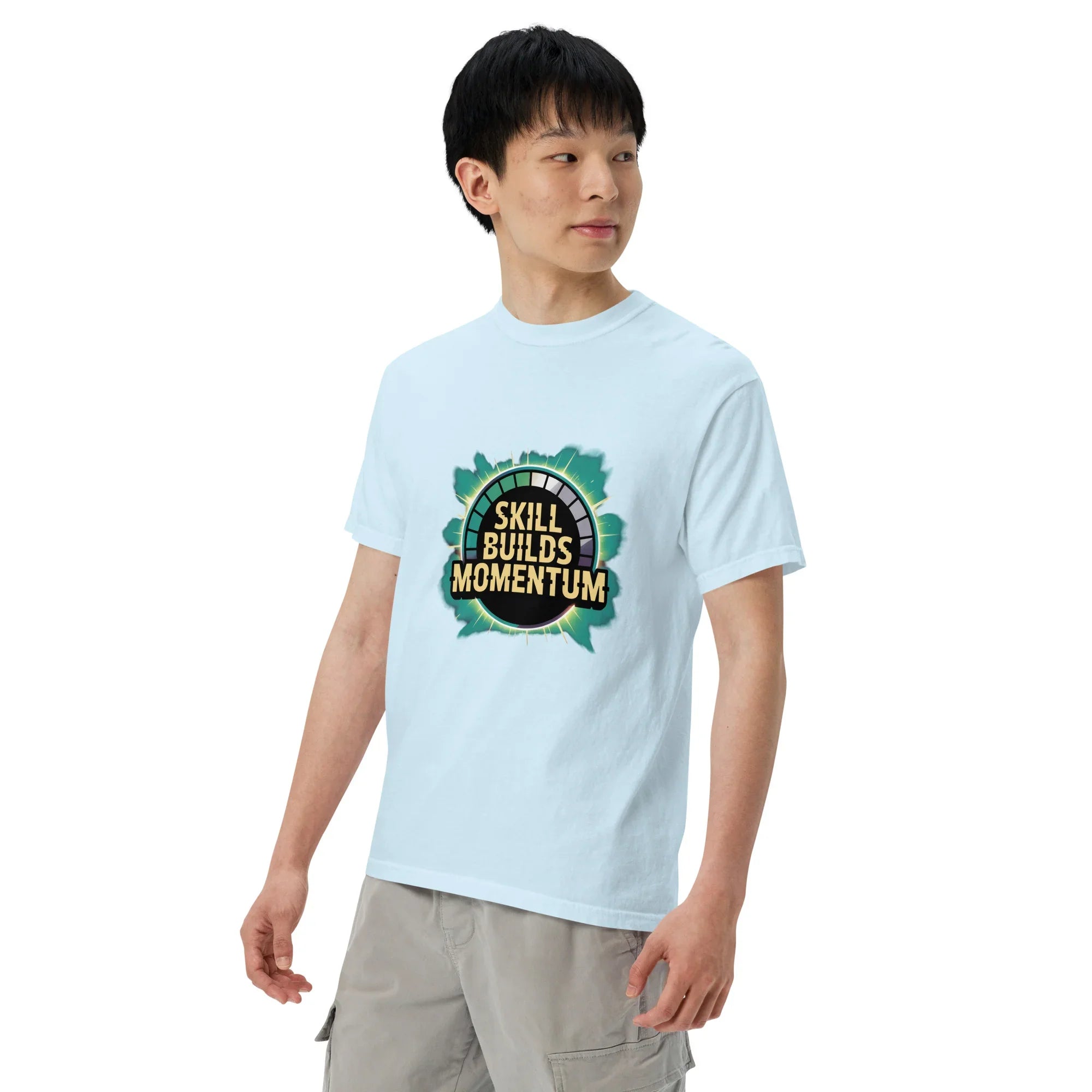 Skill Builds Momentum Fighting T-Shirt – Competitive 2D Fighter Apparel - RaZits