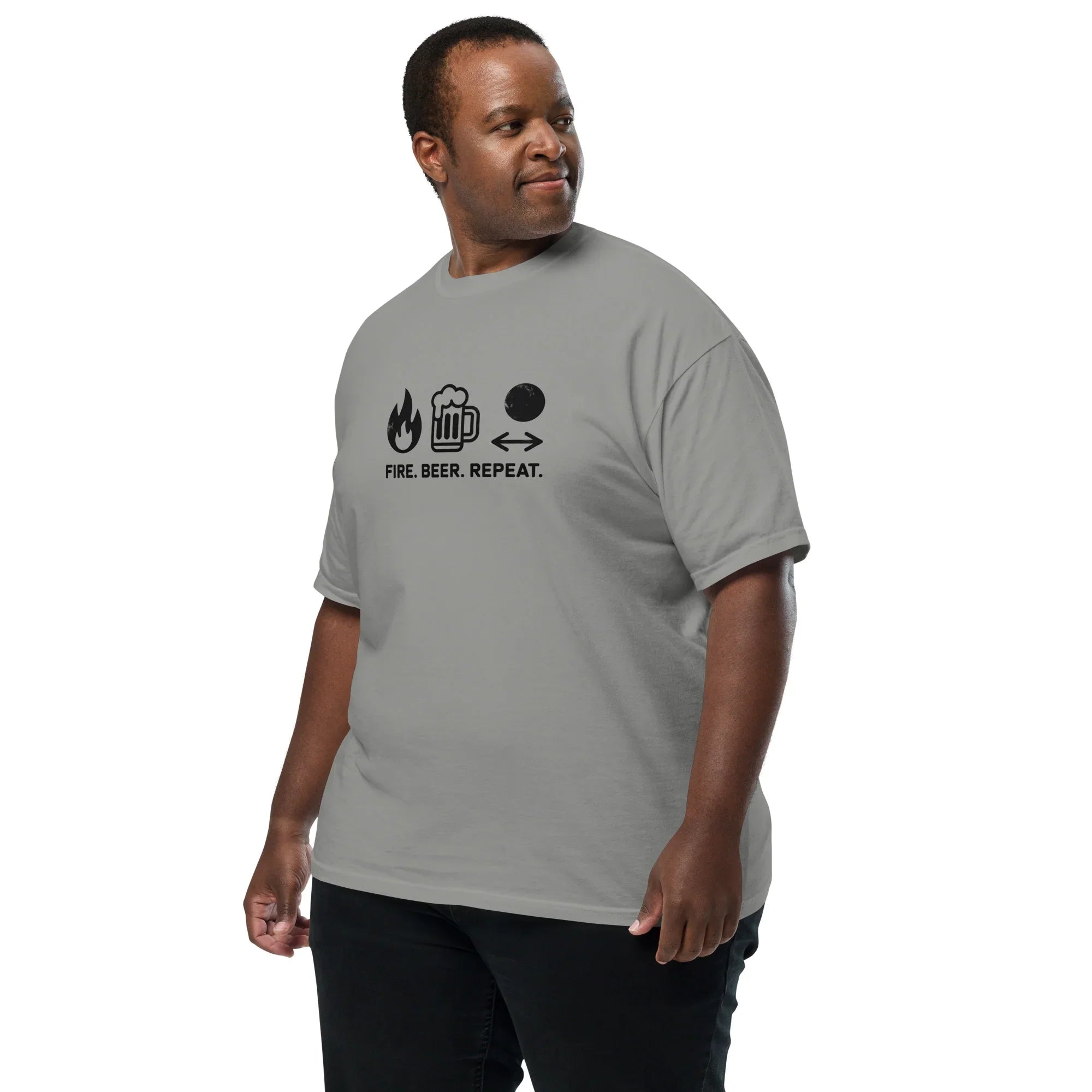 Fire Beer Repeat Camping Tee – Funny Outdoors Graphic Shirt - RaZits