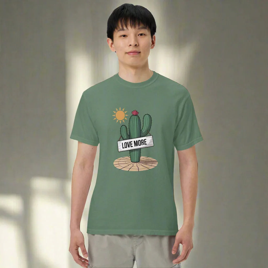 Love More Cactus Tee – Desert Signboard Illustration Tee - RaZits