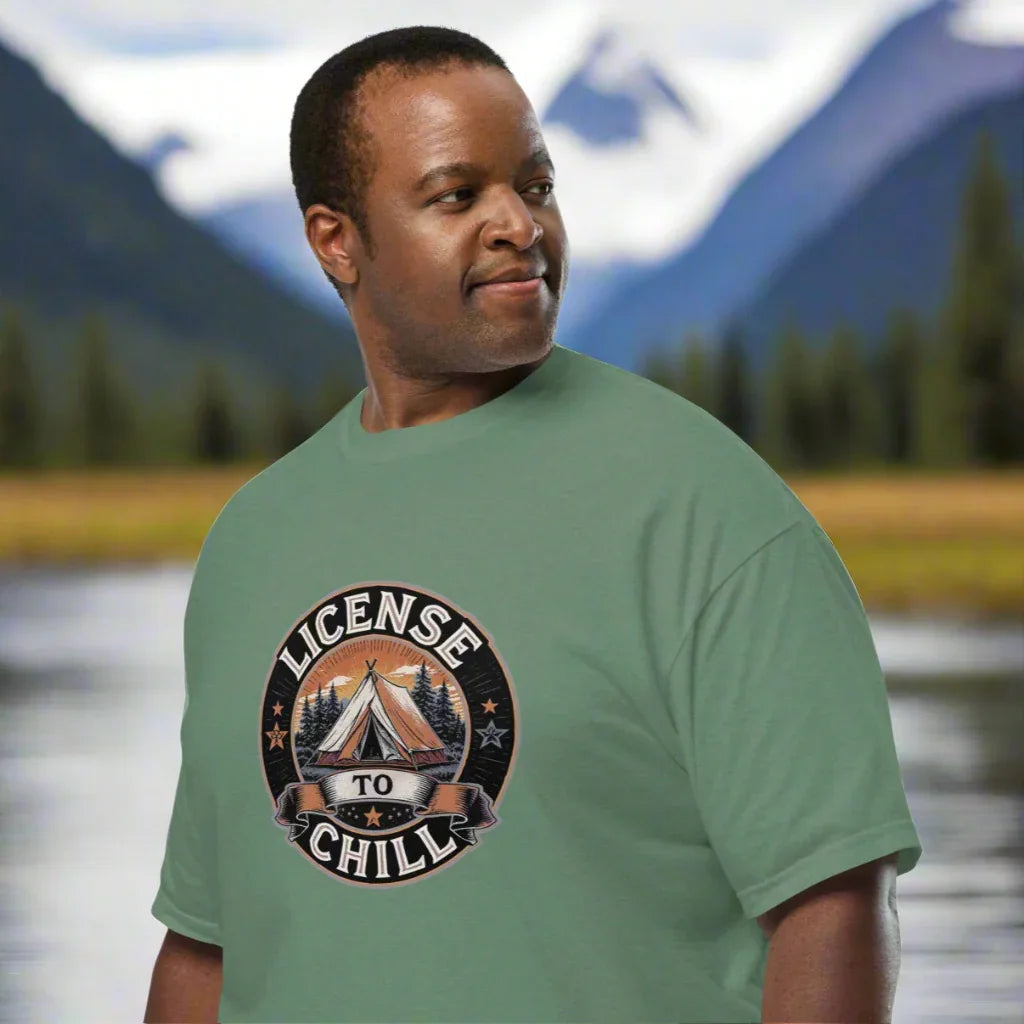 License to Chill Tee – Vintage Tent Graphic Camping Shirt - RaZits