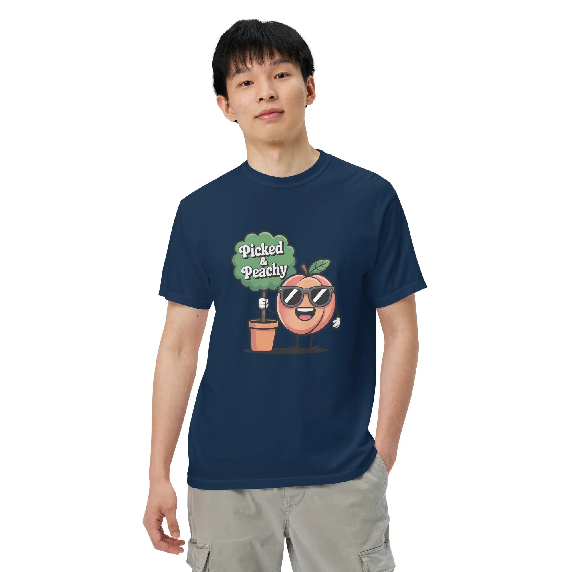 Picked & Peachy Tee – Smiling Peach with Sunglasses - RaZits