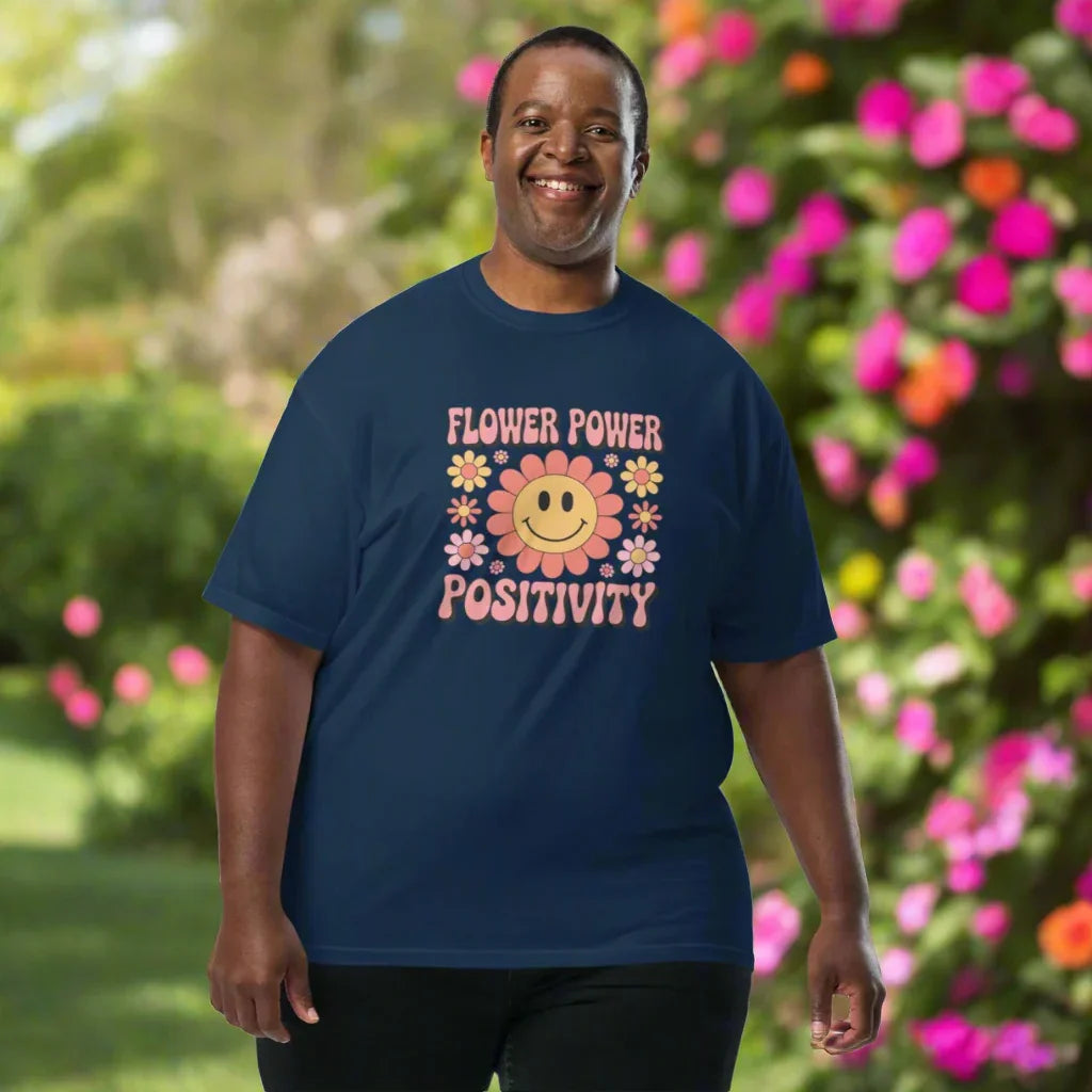 Flower Power Positivity Tee – 70s Smiley Flower Graphic T-Shirt - RaZits