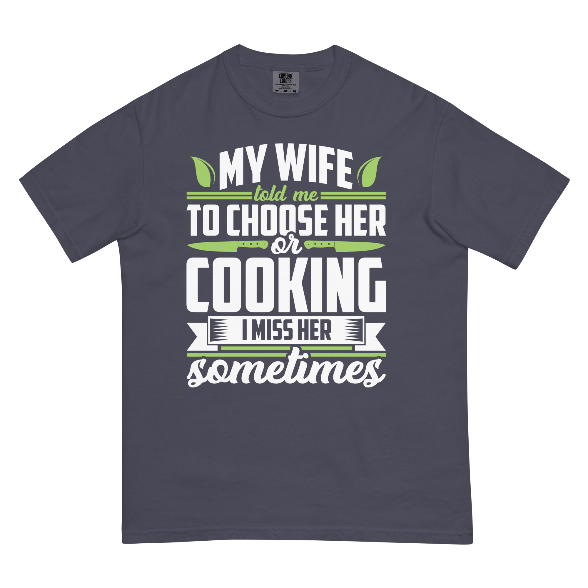 funny cooking shirt for husband navy - my wife told me to choose her or cooking tee