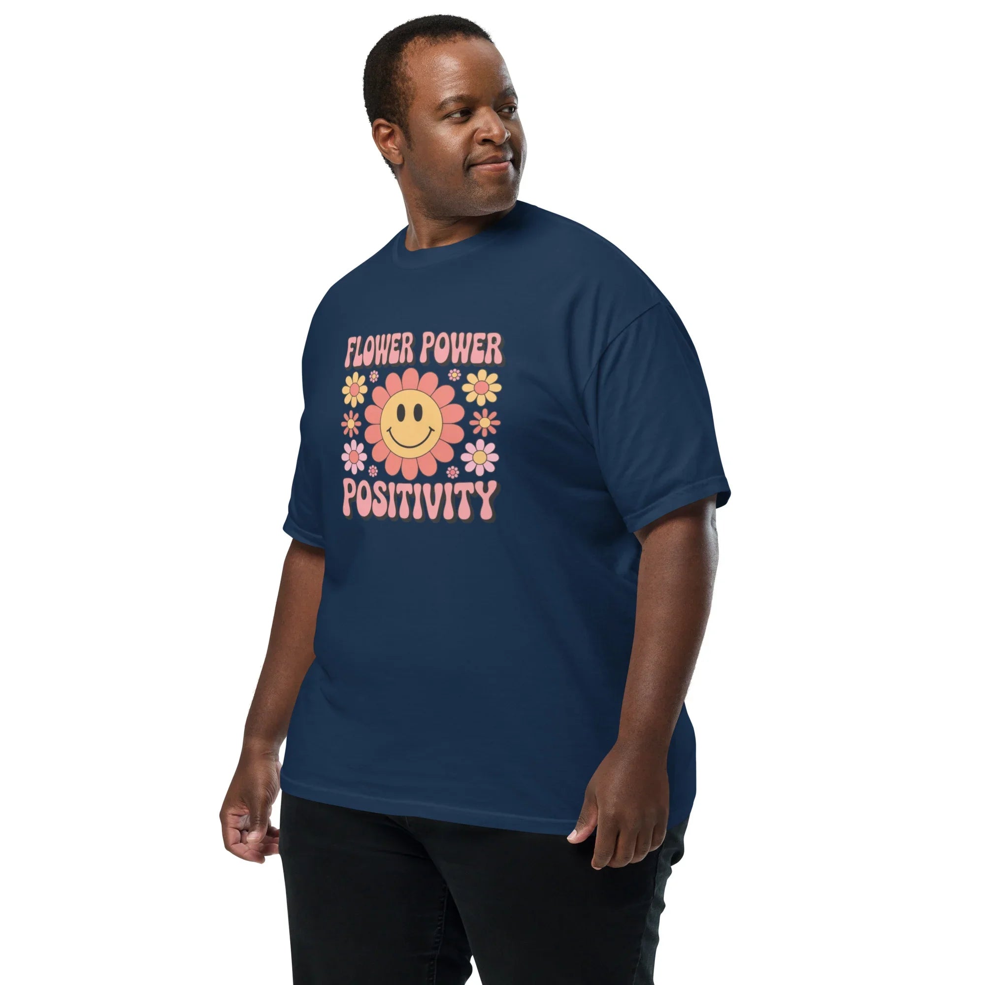 Flower Power Positivity Tee – 70s Smiley Flower Graphic T-Shirt - RaZits