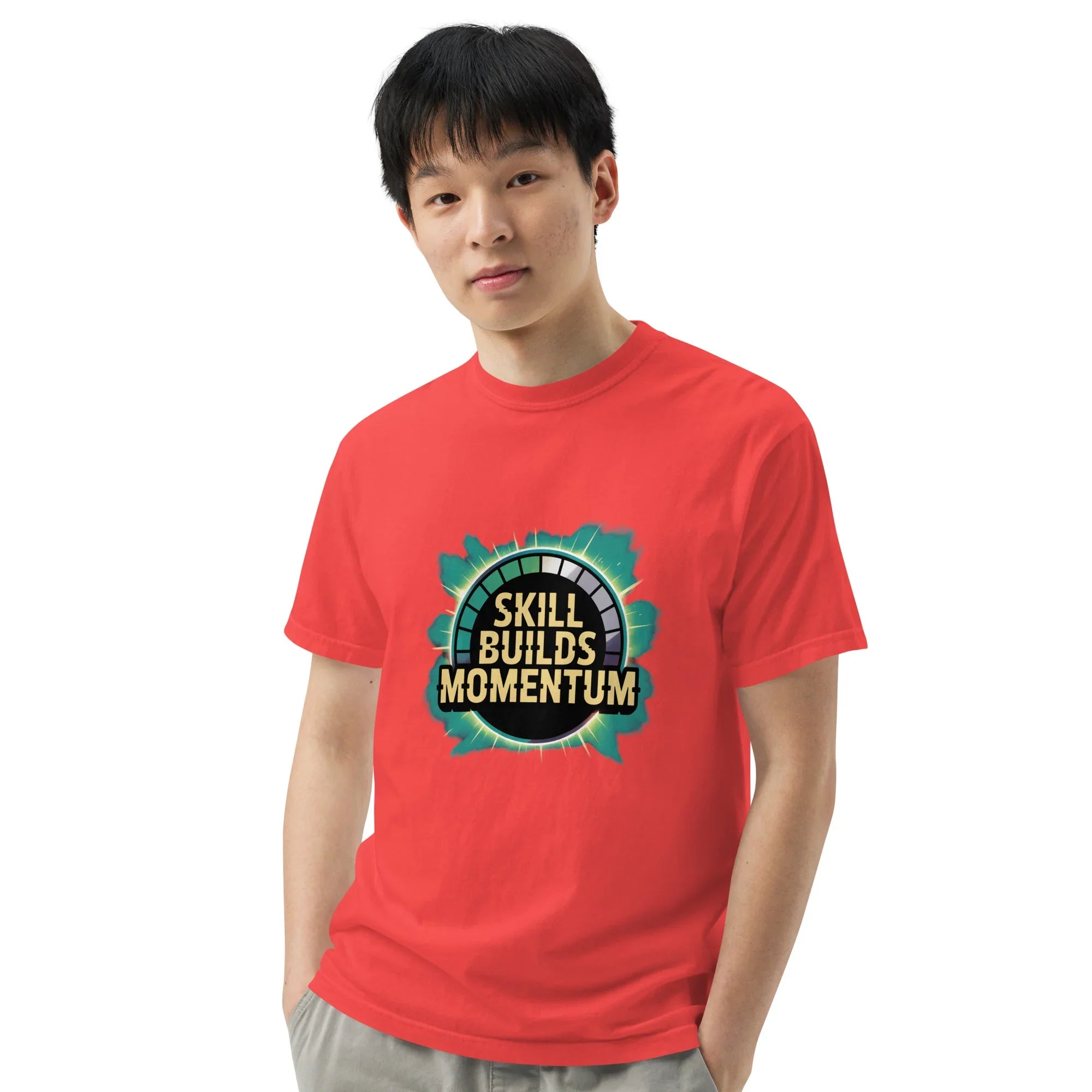 Skill Builds Momentum Fighting T-Shirt – Competitive 2D Fighter Apparel - RaZits