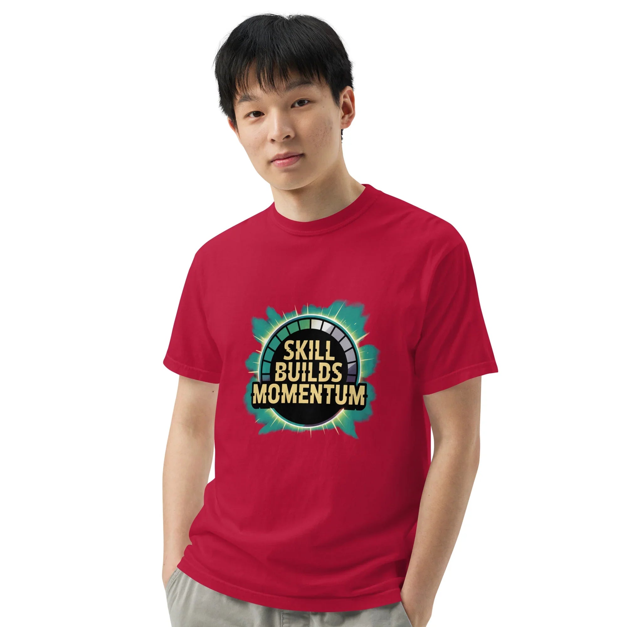 Skill Builds Momentum Fighting T-Shirt – Competitive 2D Fighter Apparel - RaZits