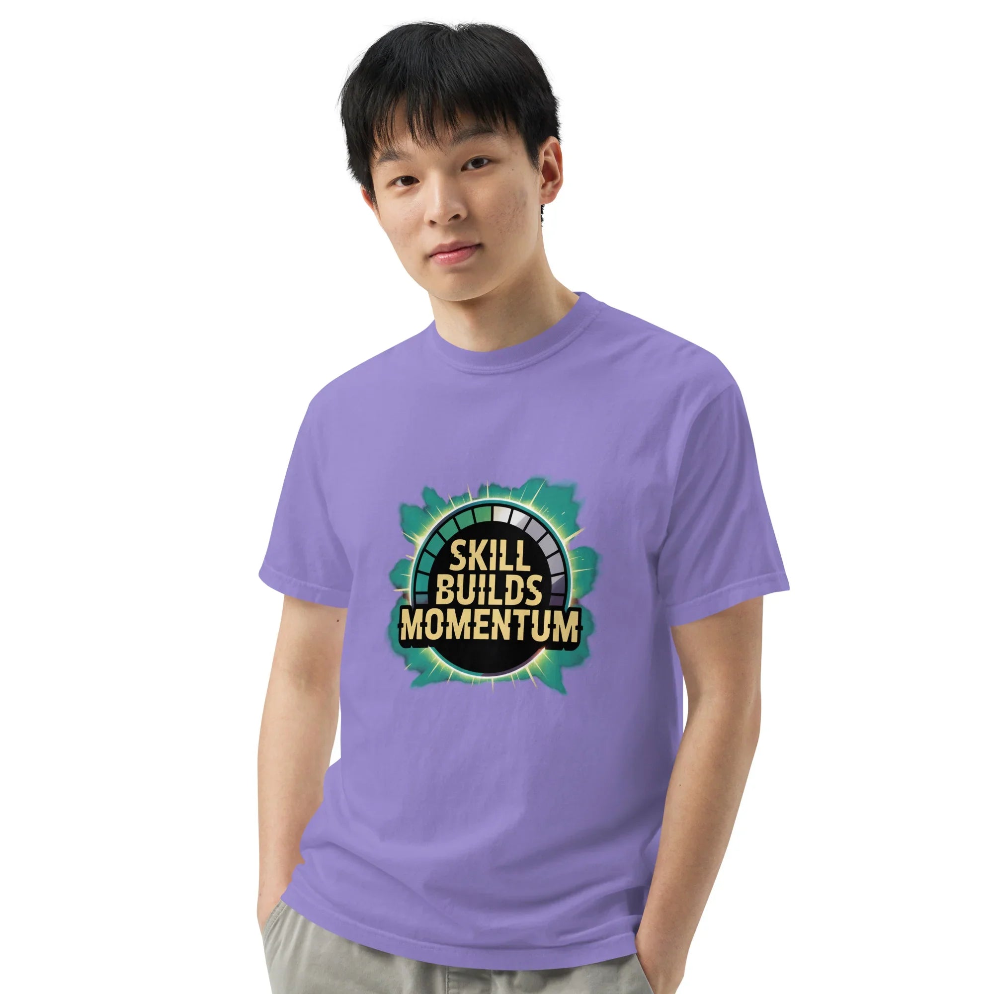 Skill Builds Momentum Fighting T-Shirt – Competitive 2D Fighter Apparel - RaZits