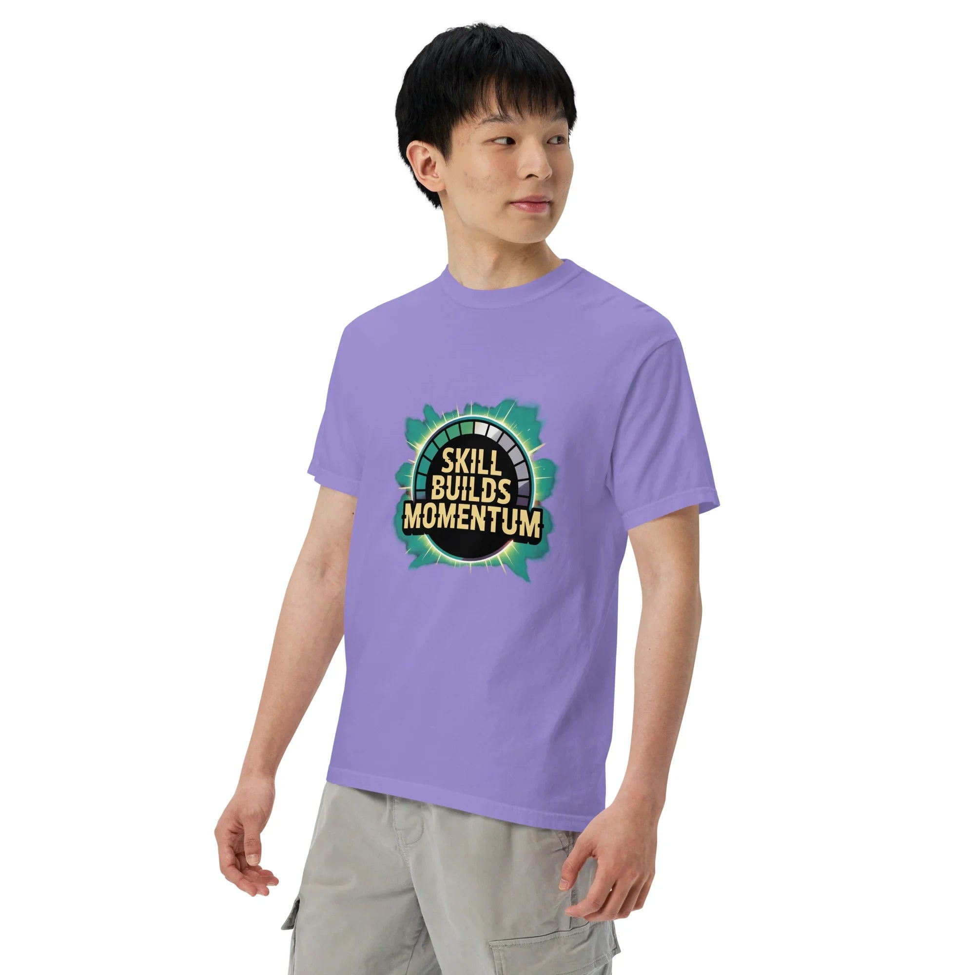 Skill Builds Momentum Fighting T-Shirt – Competitive 2D Fighter Apparel - RaZits