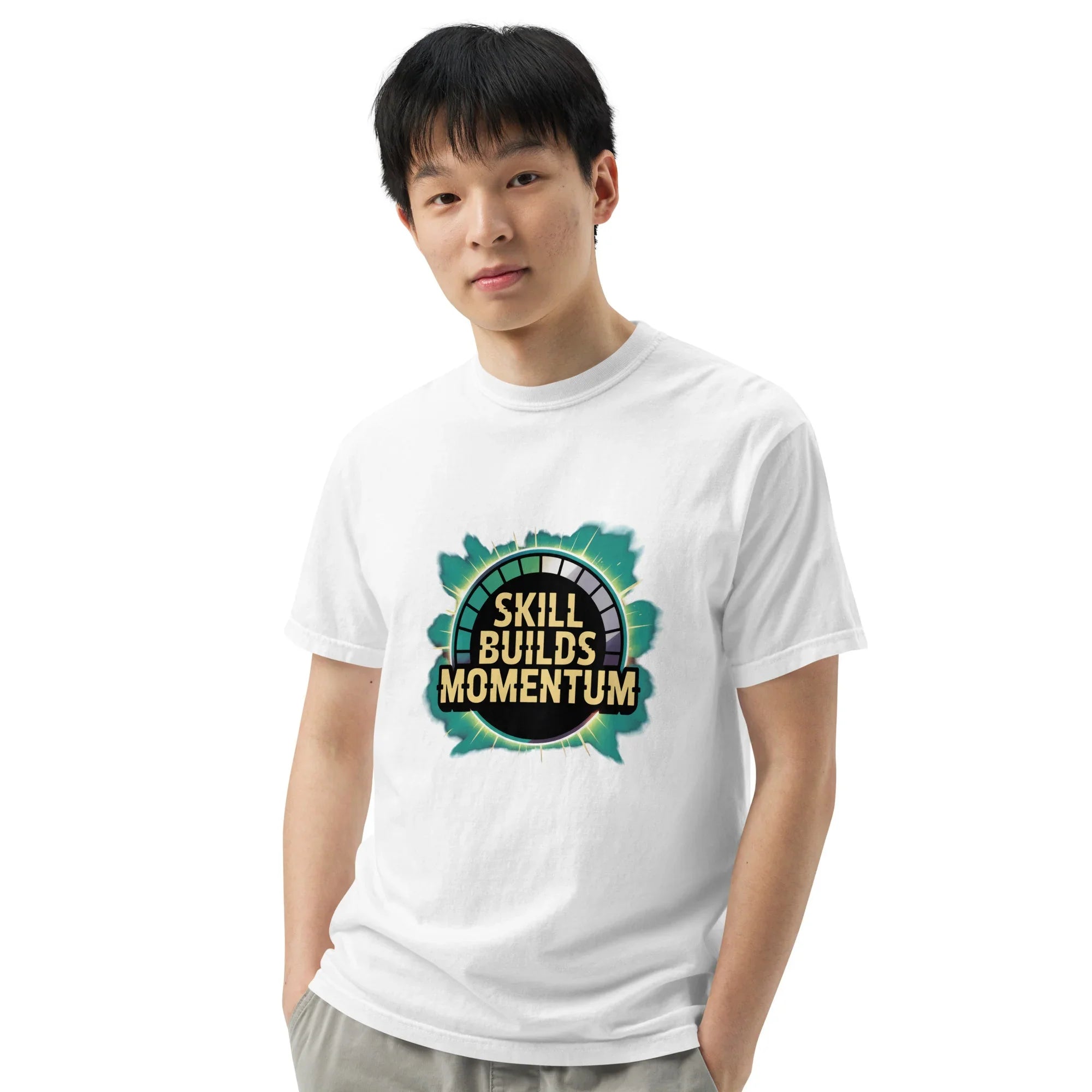 Skill Builds Momentum Fighting T-Shirt – Competitive 2D Fighter Apparel - RaZits