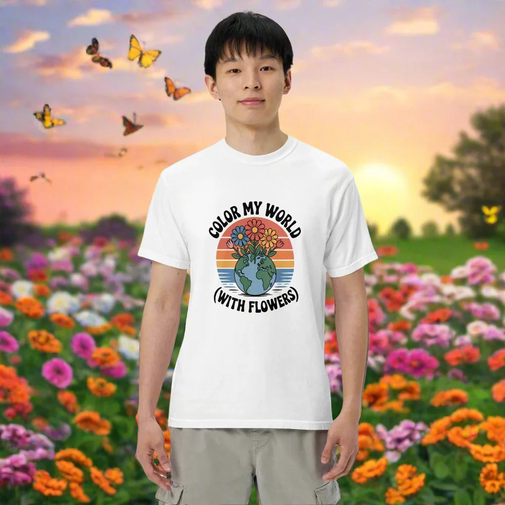 Color My World With Flowers Tee – Earth & Bloom Graphic - RaZits