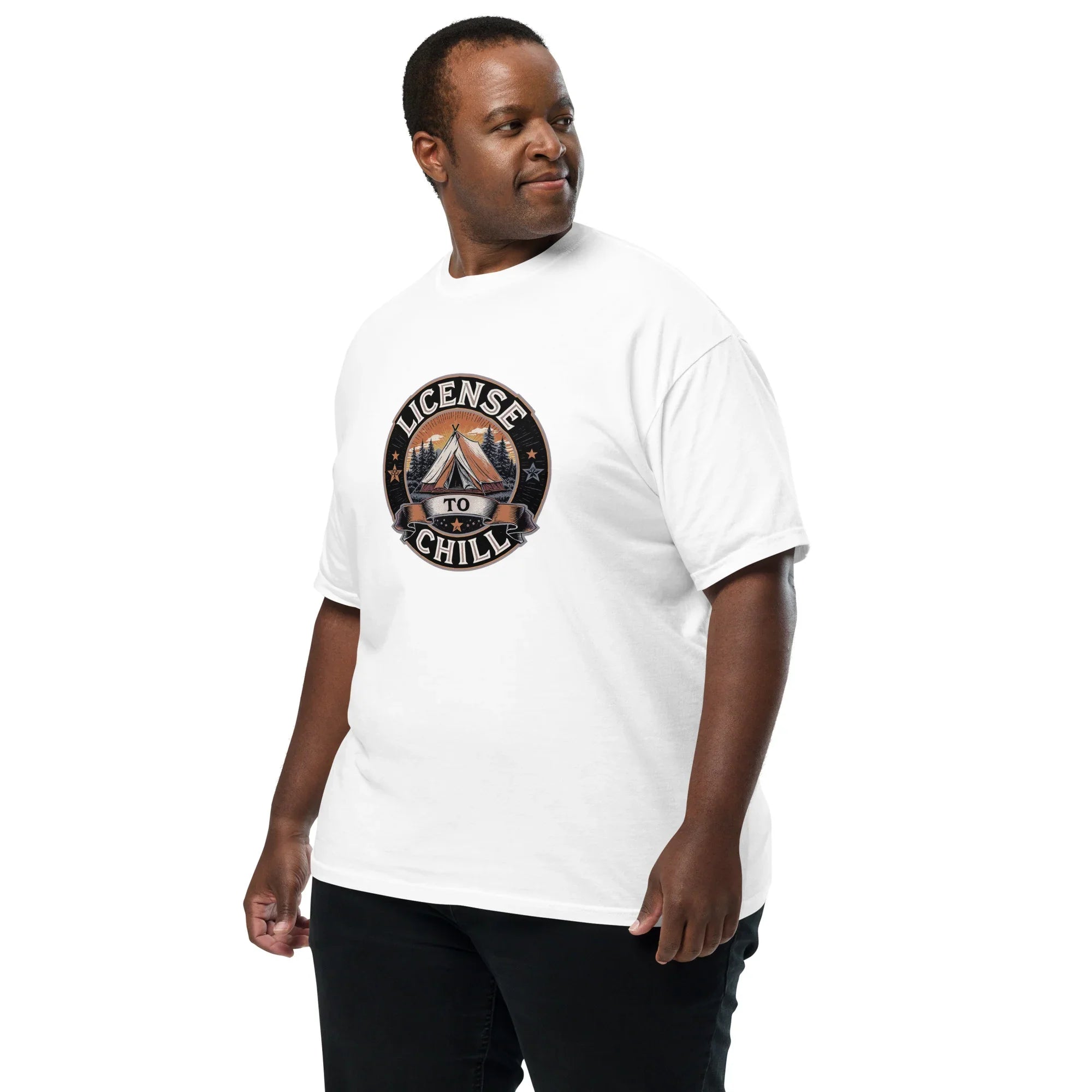 License to Chill Tee – Vintage Tent Graphic Camping Shirt - RaZits