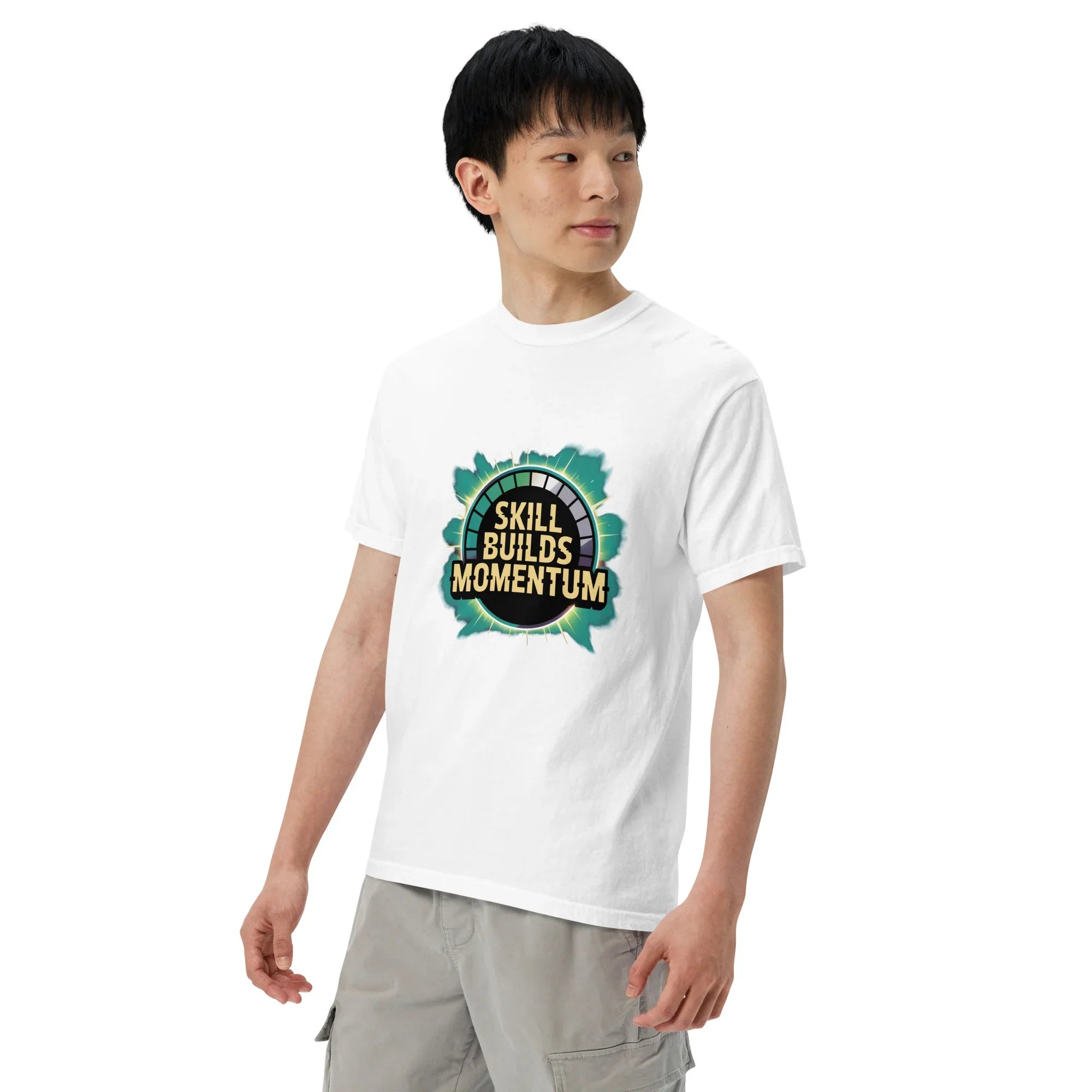 Skill Builds Momentum Fighting T-Shirt – Competitive 2D Fighter Apparel - RaZits