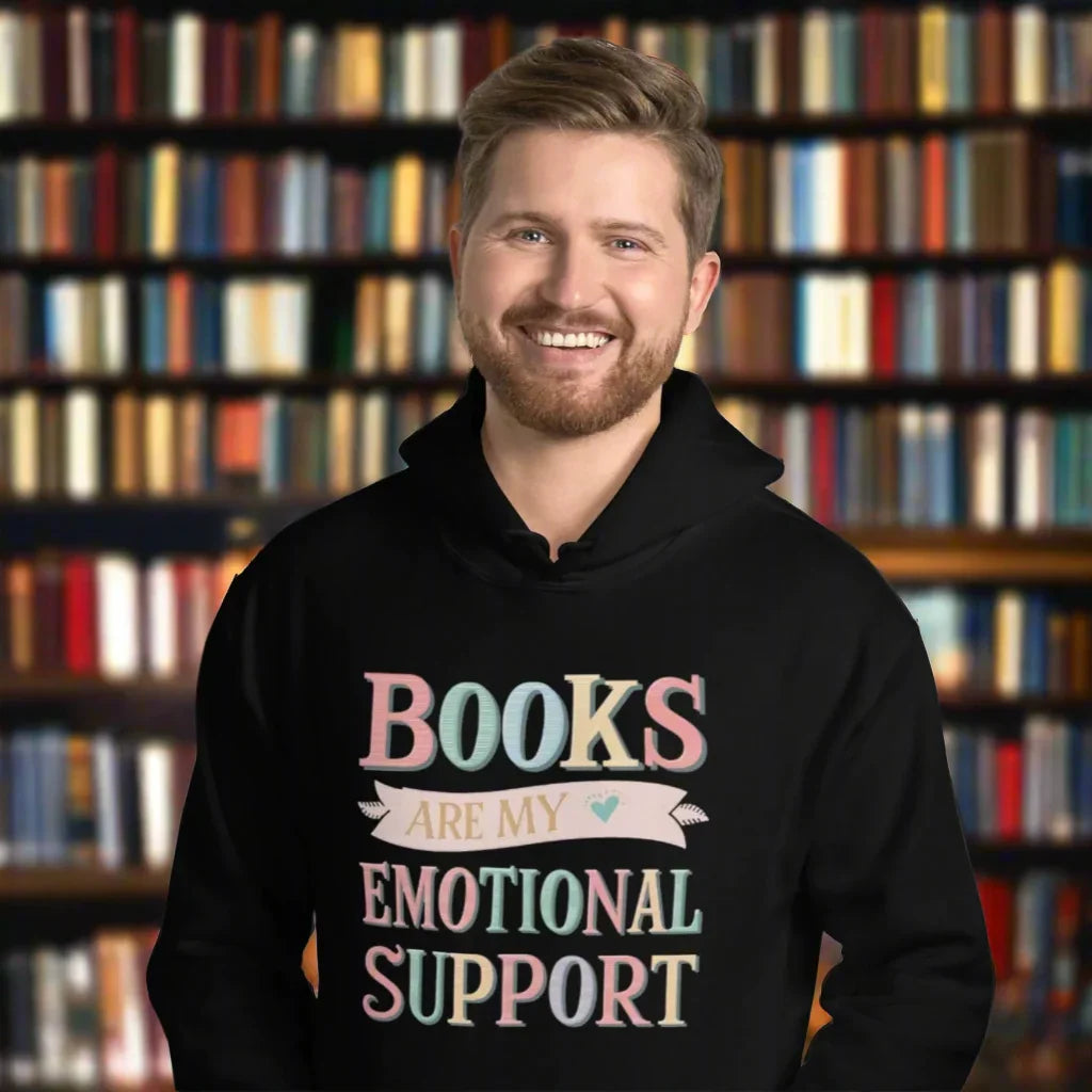 Books Are My Emotional Support Hoodie – Cozy Reading Lover Sweatshirt - RaZits