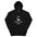 Black constellation hoodie front with the Lost Constellation Office design