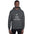 Man wearing the dark heather star party hoodie with the A Count, Not the Whole Account abacus print, front view