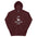 Maroon constellation hoodie front with the Lost Constellation Office design