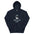 Navy constellation hoodie front with the Lost Constellation Office design