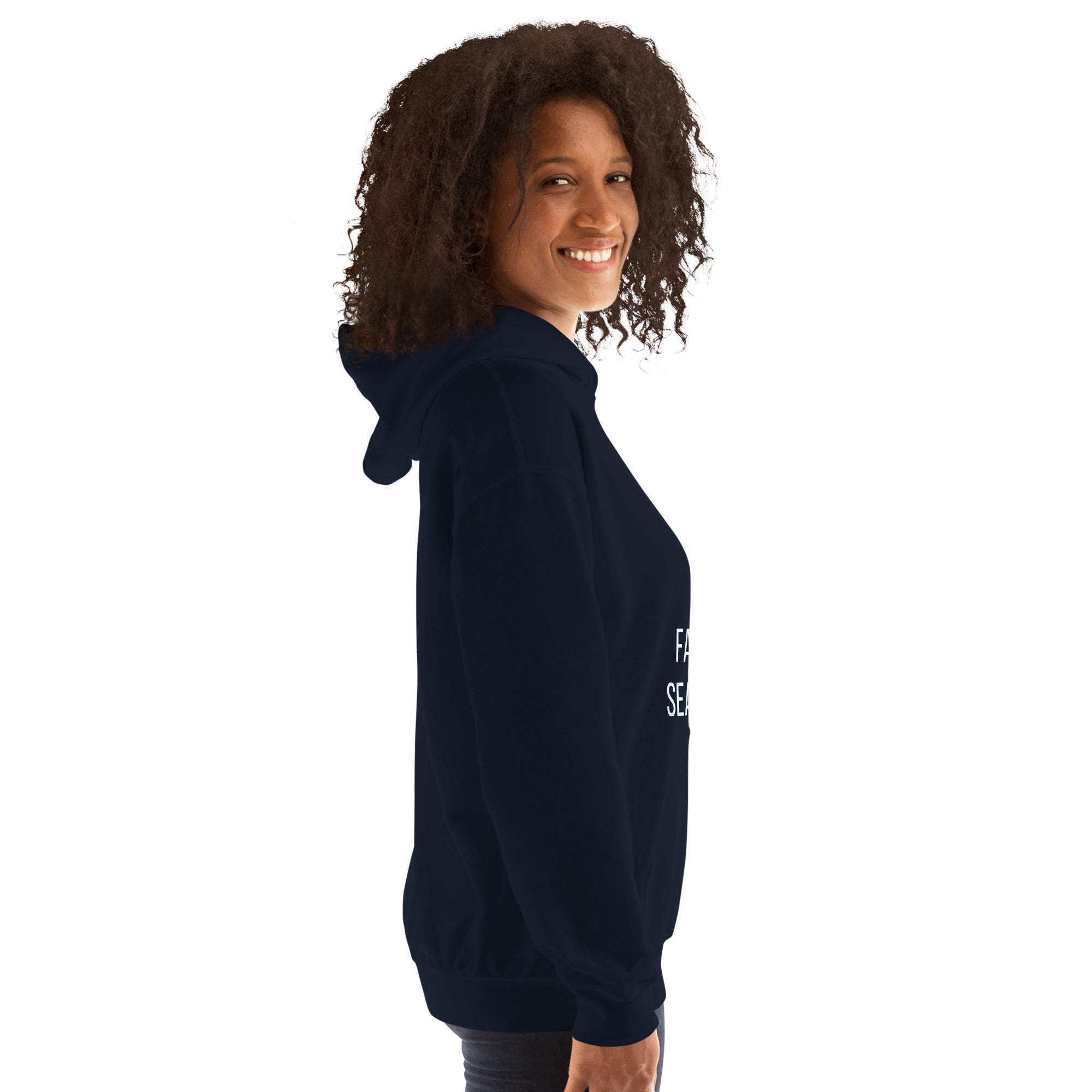 Navy Faint Cloud Search Party nebula hoodie, right side view