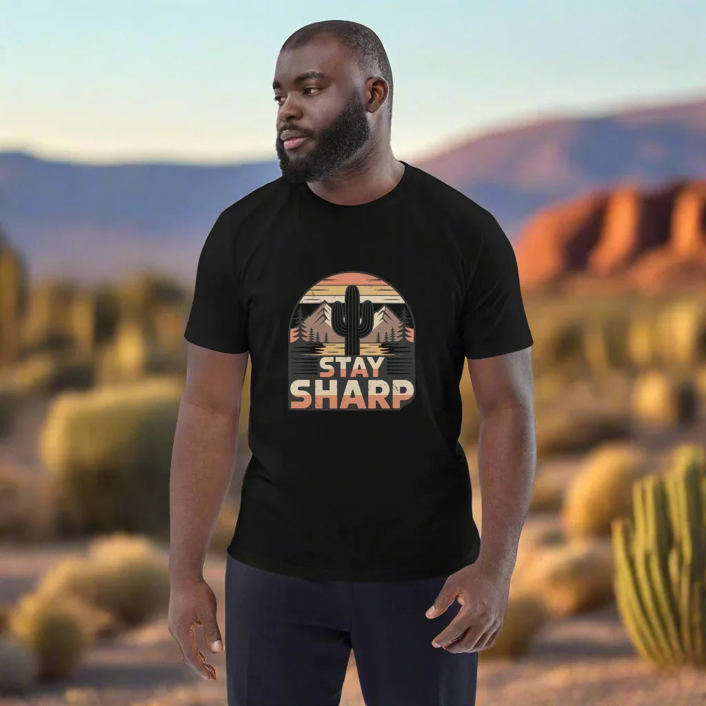 Cactus Graphic Tee – Stay Sharp Desert Adventure Shirt - RaZits