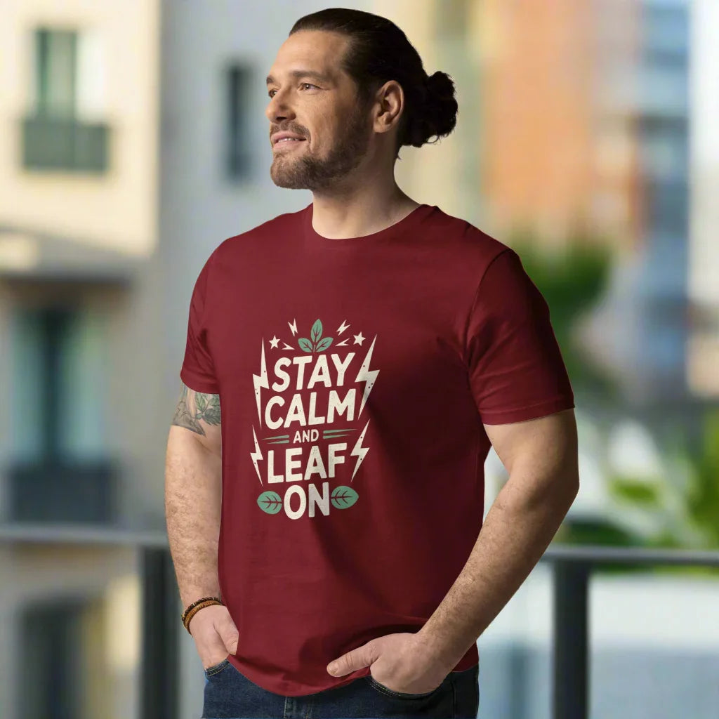 Leaf Pun T-Shirt – Stay Calm and Leaf On - RaZits