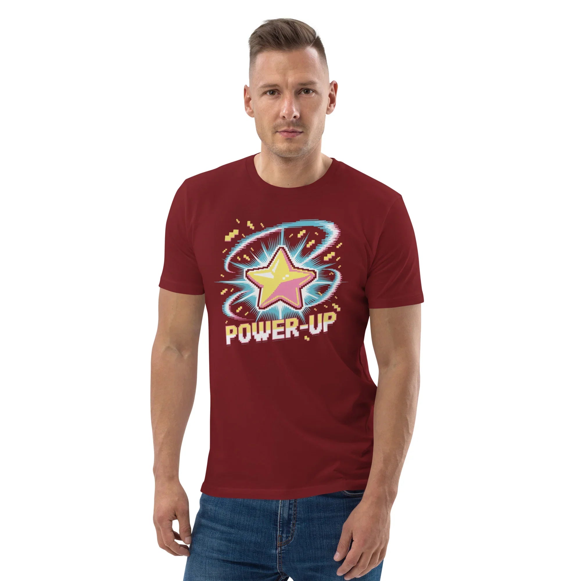 Power-Up Arcade Shooter T Shirt – Pixel Star Gaming Apparel - RaZits