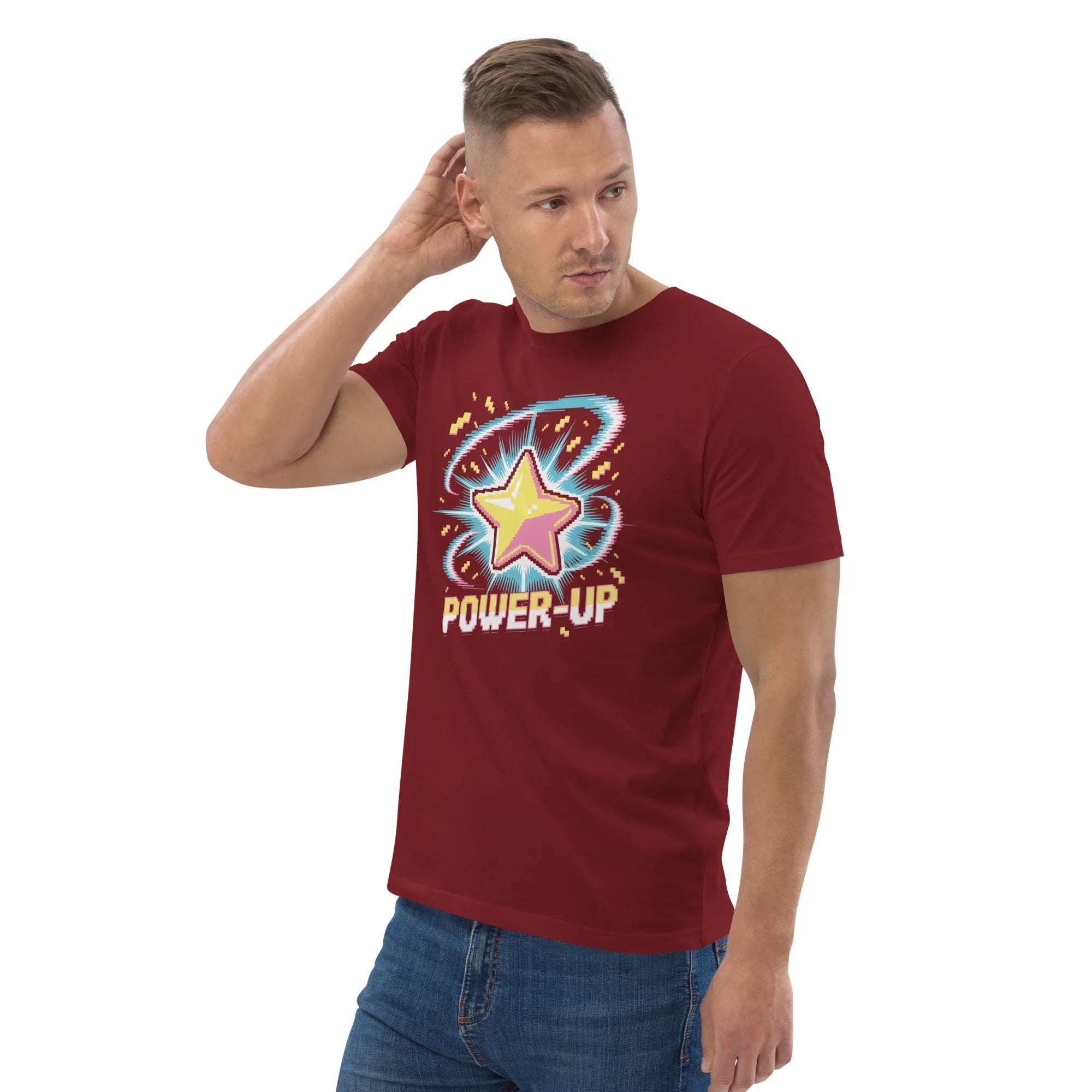 Power-Up Arcade Shooter T Shirt – Pixel Star Gaming Apparel - RaZits