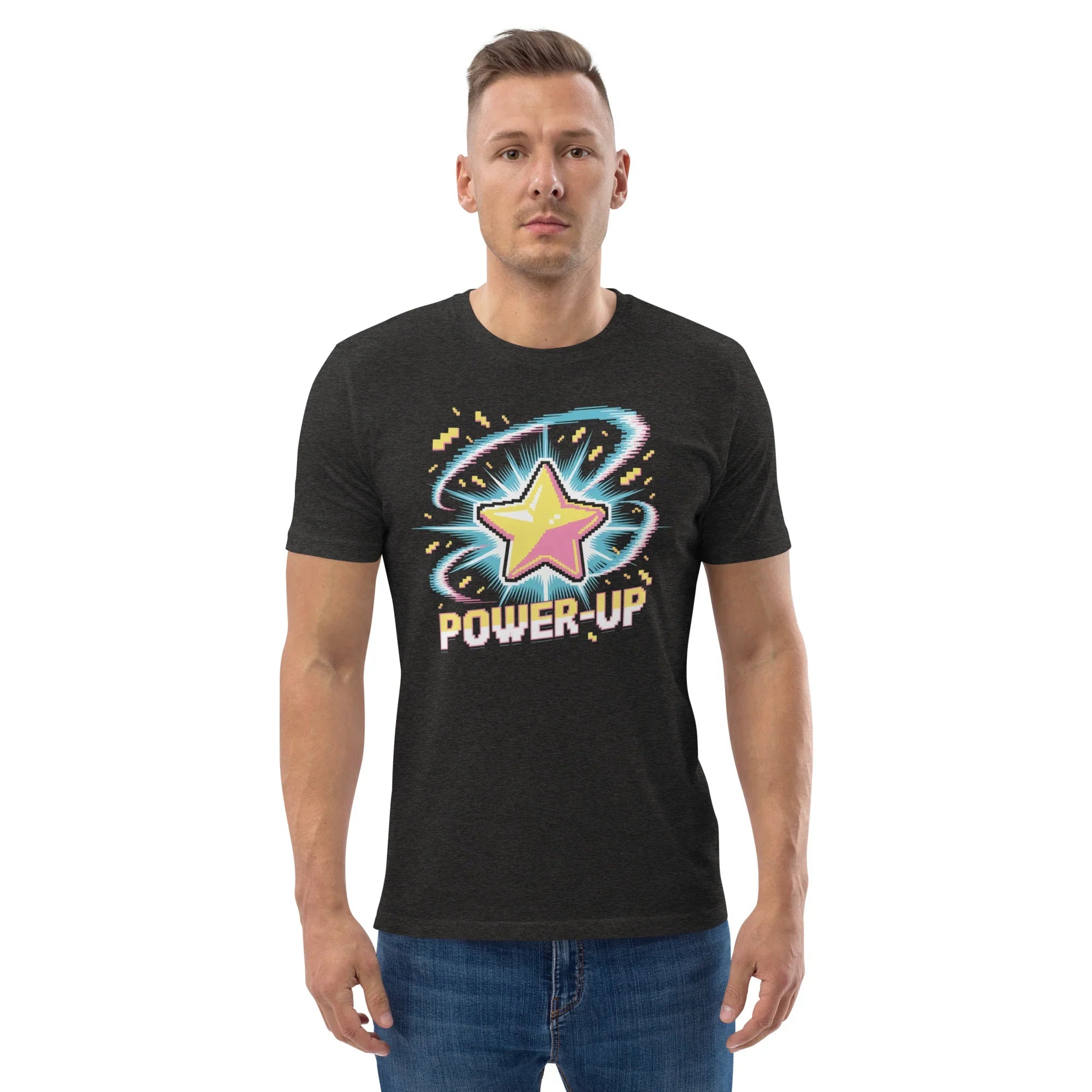 Power-Up Arcade Shooter T Shirt – Pixel Star Gaming Apparel - RaZits