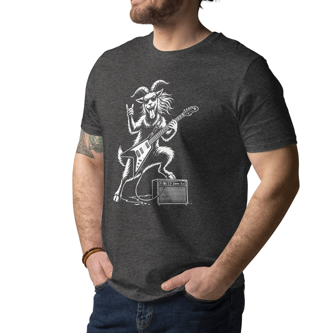 Guitar Goat Rock Graphic Shirt