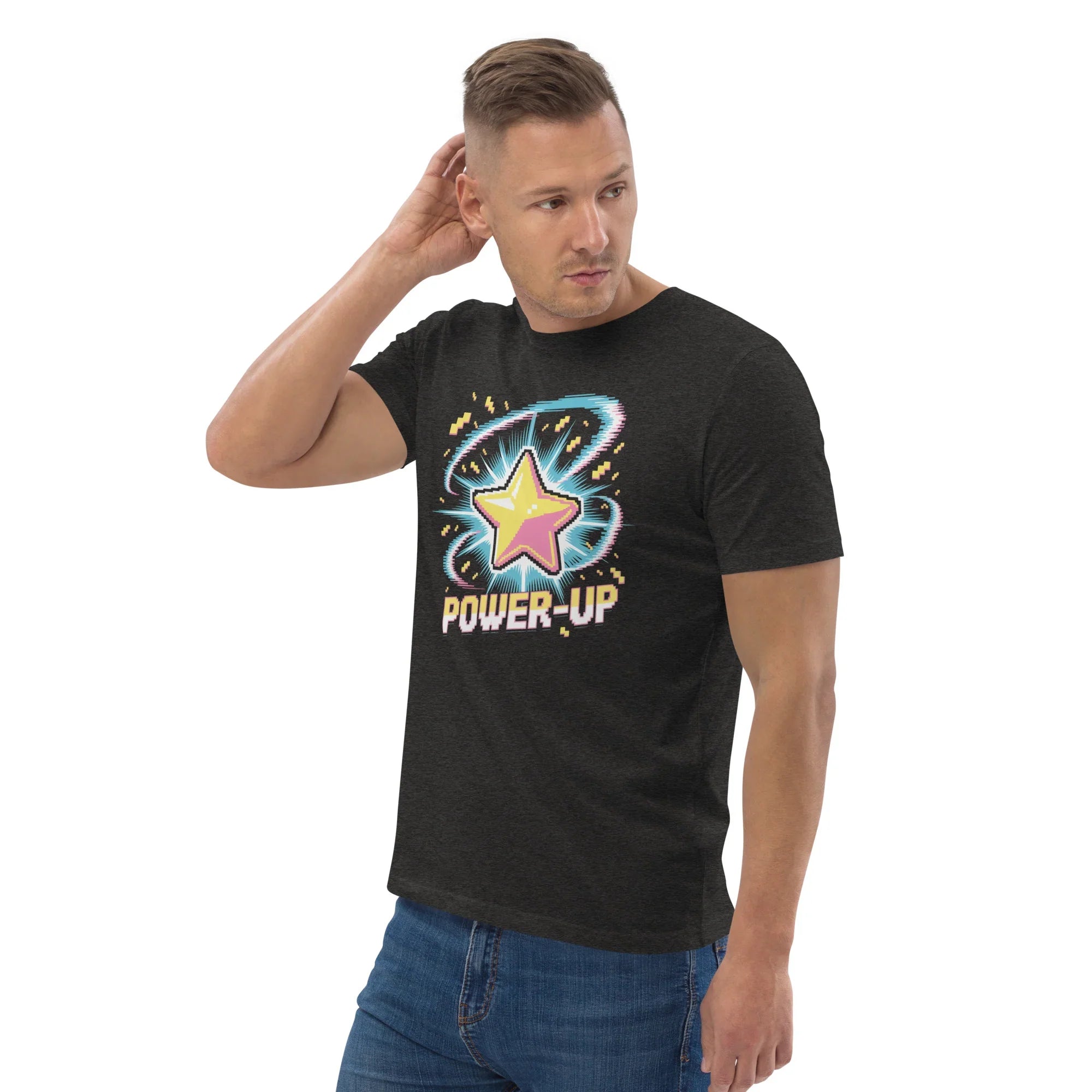 Power-Up Arcade Shooter T Shirt – Pixel Star Gaming Apparel - RaZits