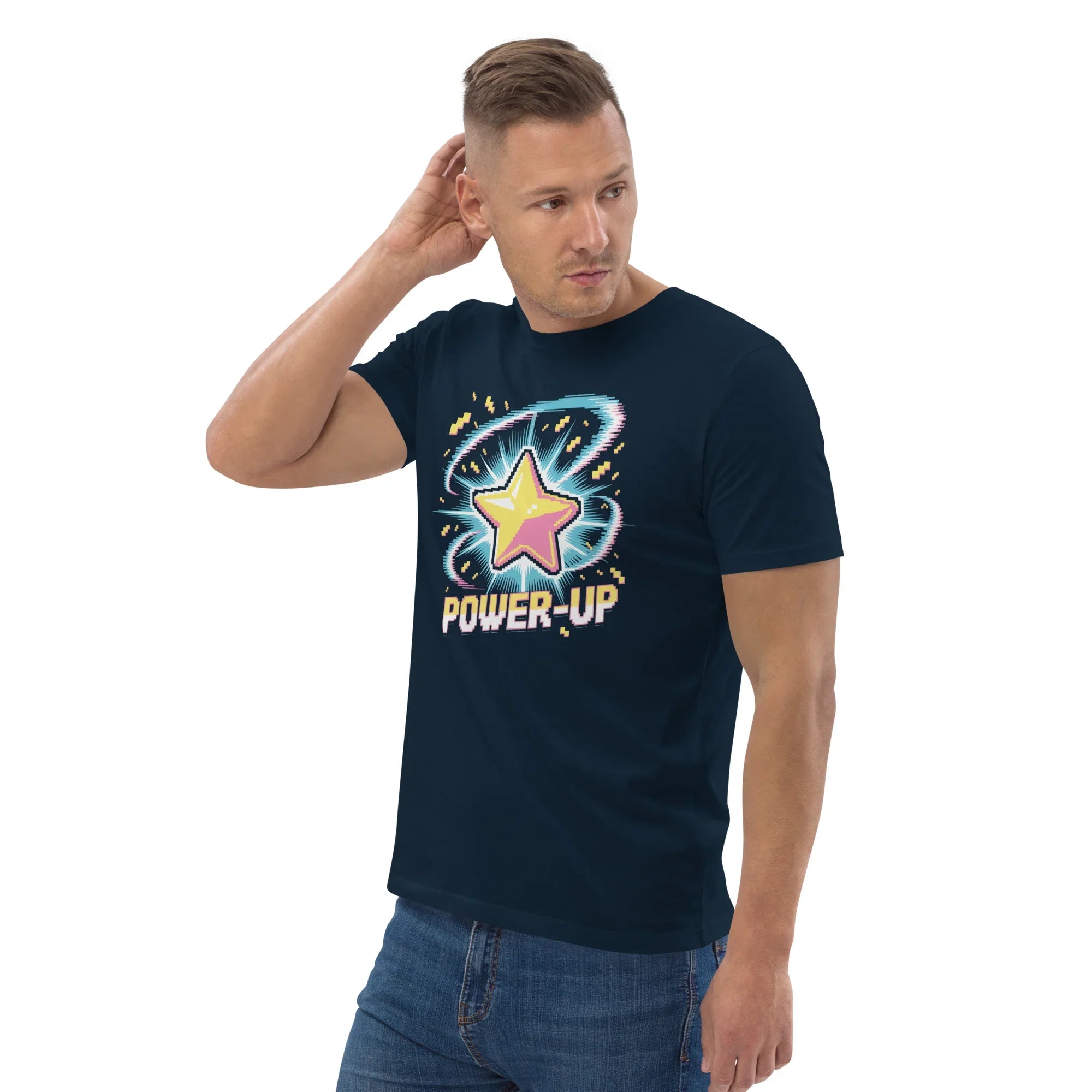 Power-Up Arcade Shooter T Shirt – Pixel Star Gaming Apparel - RaZits