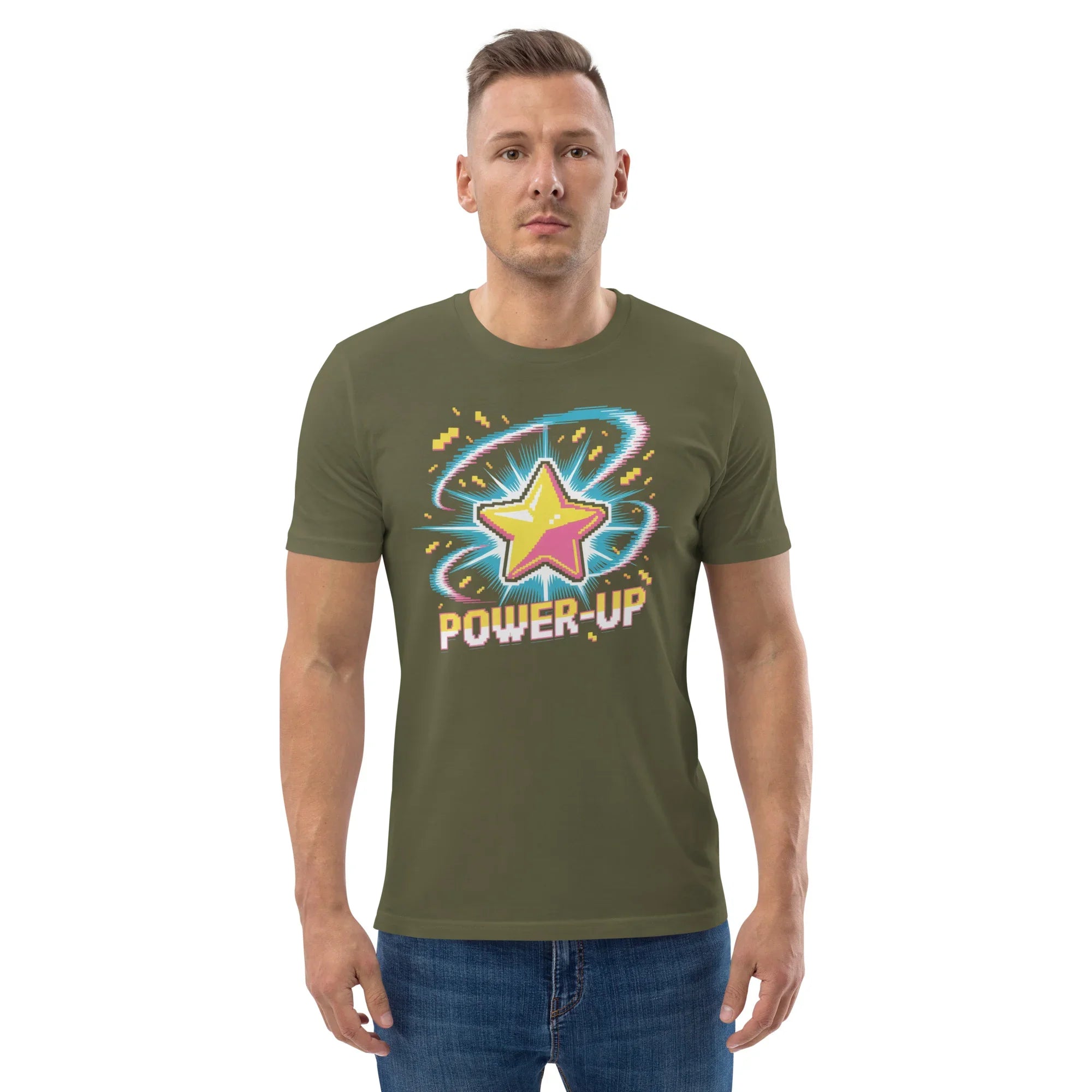 Power-Up Arcade Shooter T Shirt – Pixel Star Gaming Apparel - RaZits